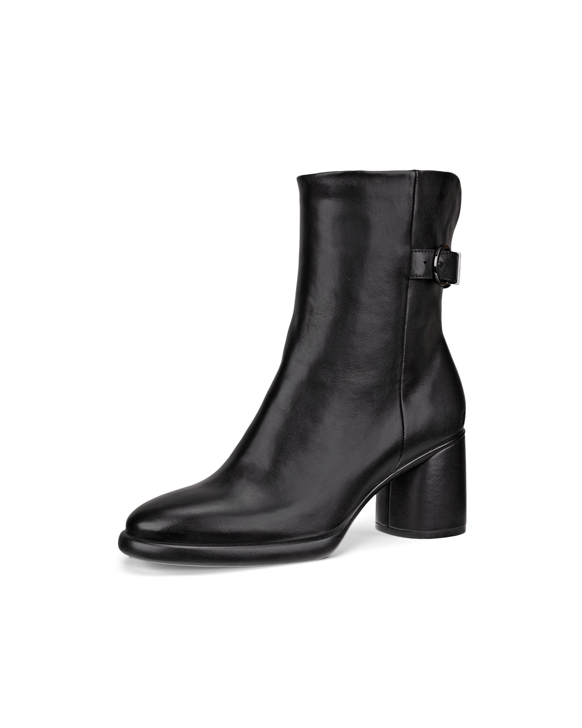 Women's ECCO® Sculpted LX 55 Leather Pull-On Mid-Calf Boot - Black - Main