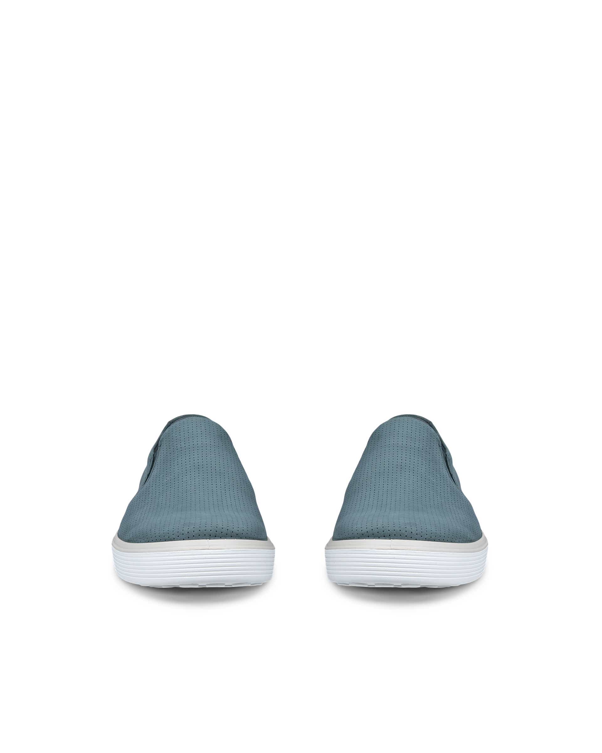 Men's ECCO® Soft 60 Nubuck Slip-On - Blue - Front pair