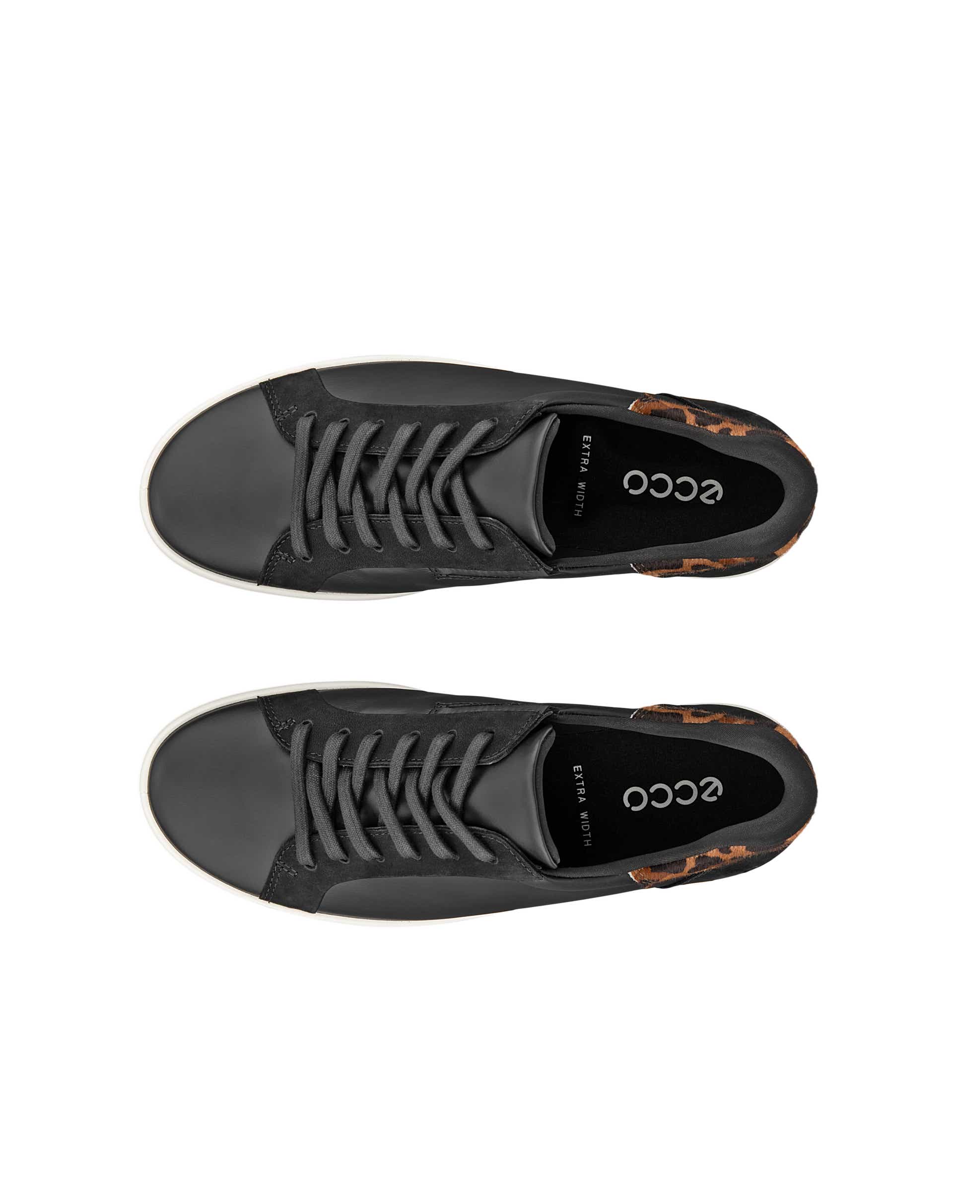 Women's ECCO® Soft 7 Leather Slip-In Sneaker - Black - Top left pair