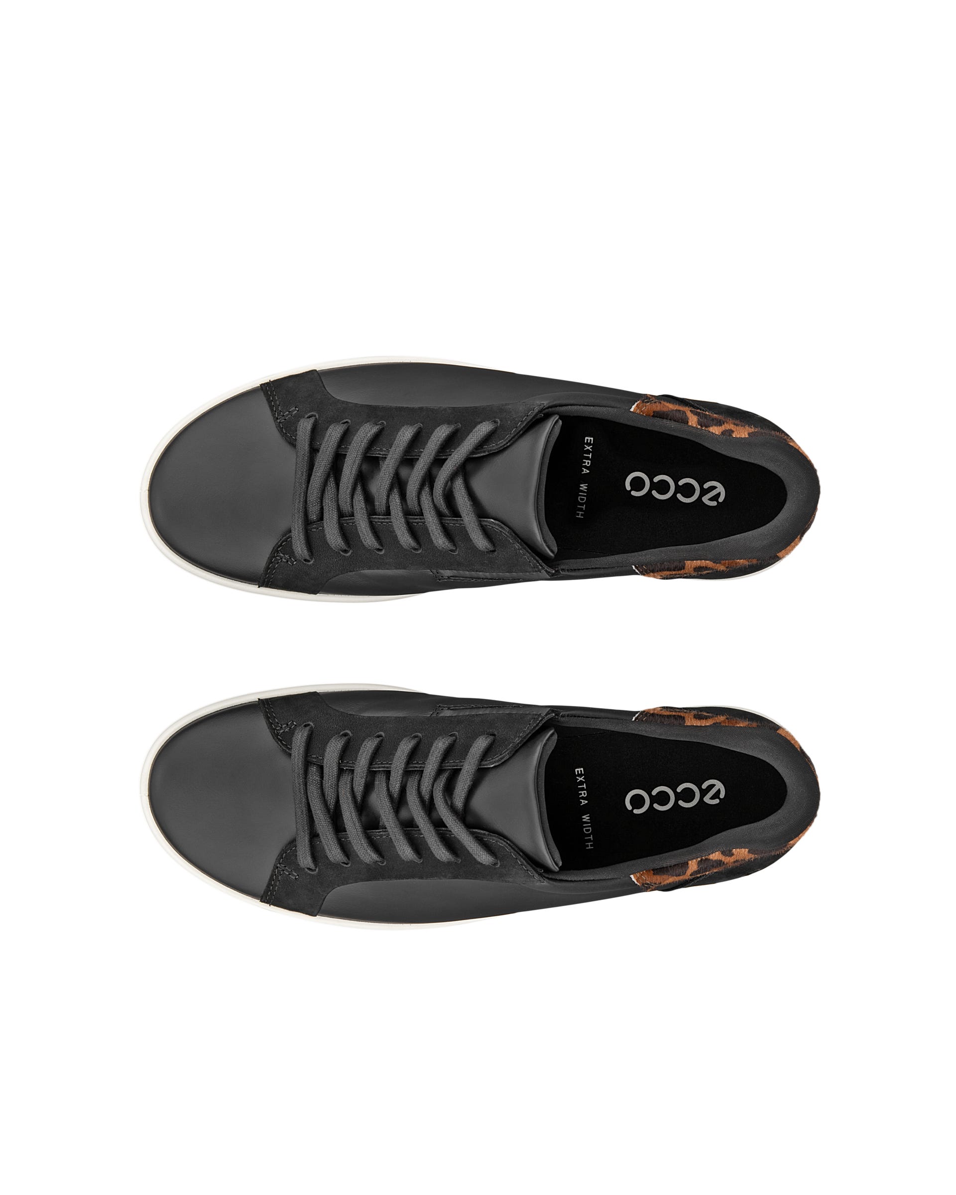 Women's ECCO® Soft 7 Leather Slip-In Sneaker - Black - Top left pair