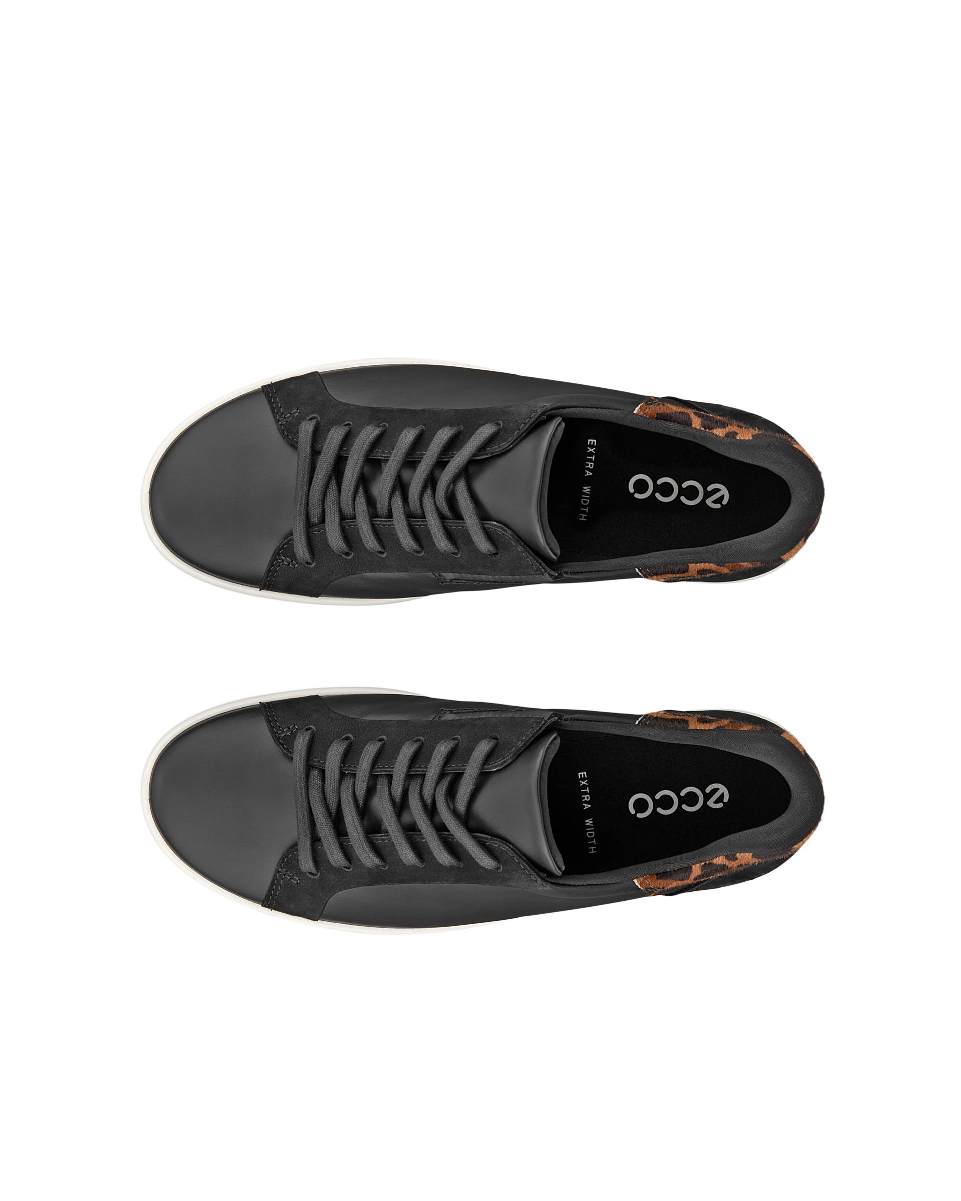 Women's ECCO® Soft 7 Leather Slip-In Sneaker - Black - Top left pair