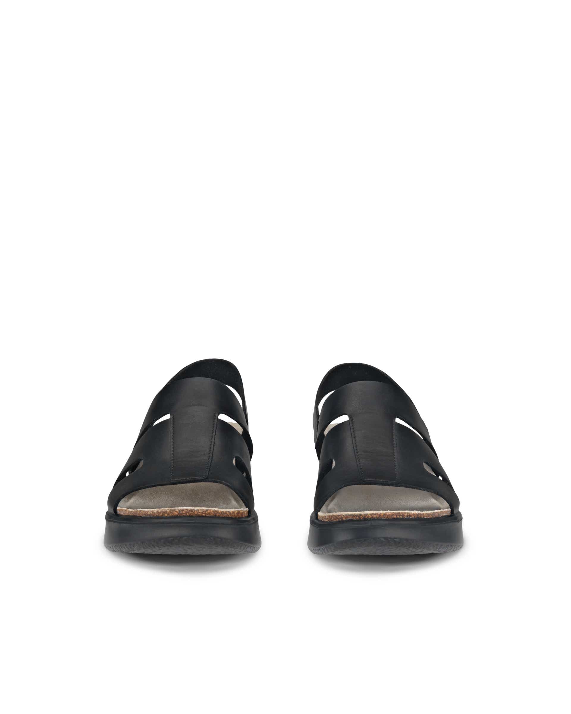 ECCO® Flowt Wedge Cork Skinnsandal med kilklack kork dam - Svart - Front pair