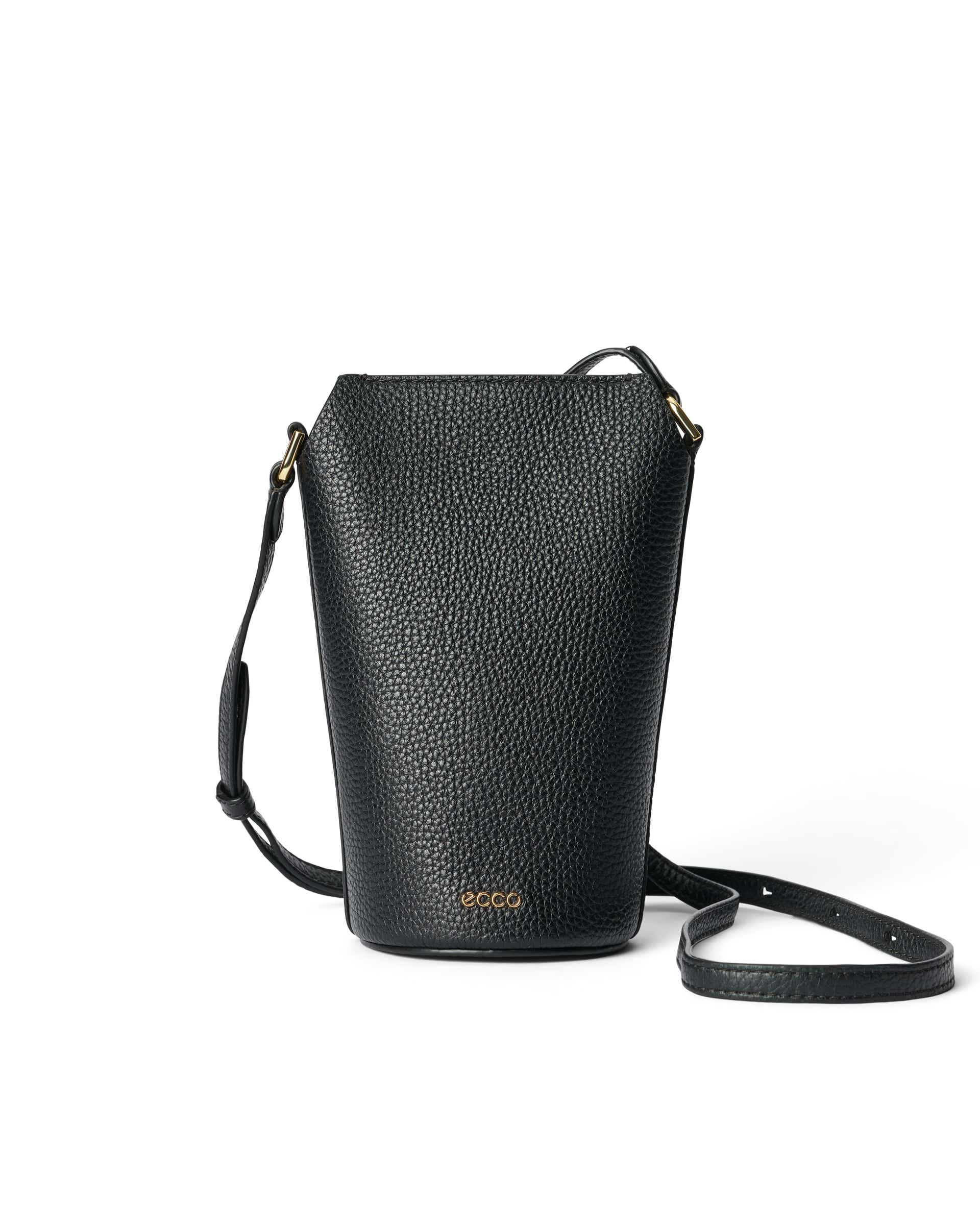 ECCO Pot Pebbled レザークロスボディバッグ | ブラック ECCO Pot Pebbled レザークロスボディバッグ | ブラック