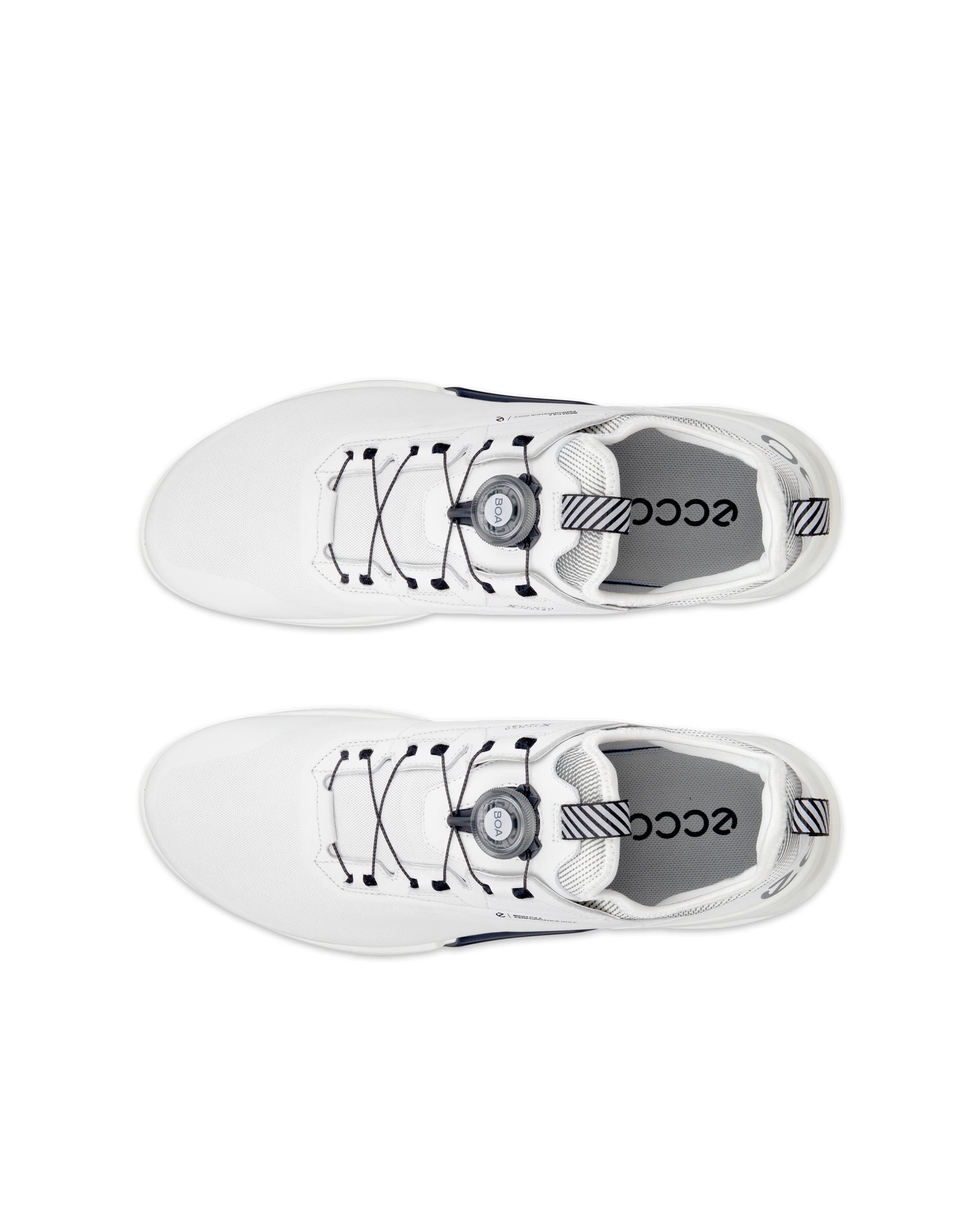 Men's ECCO® Golf Biom C4 BOA Leather Gore-Tex Golf Shoe - White - Top left pair