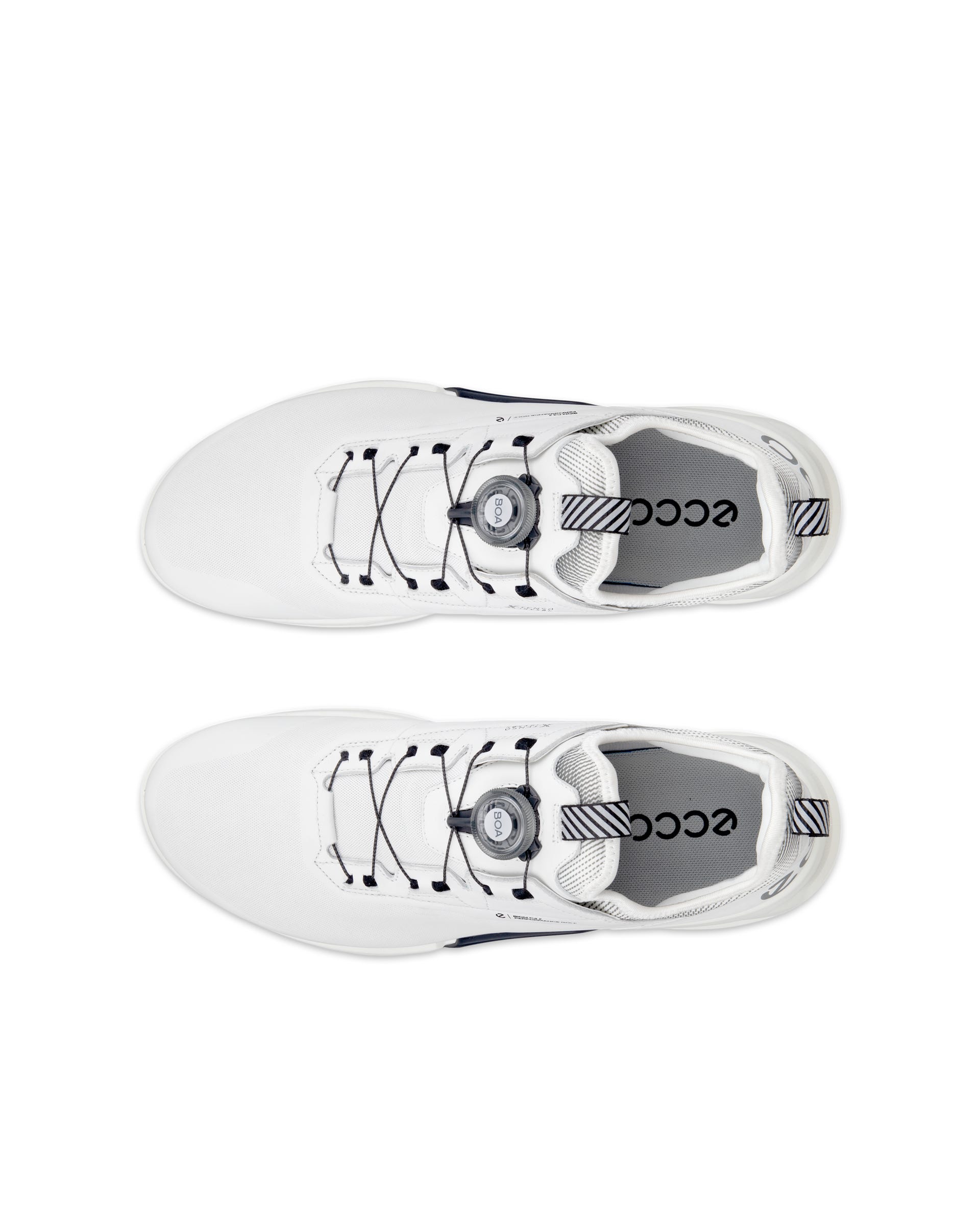 Men's ECCO® Golf Biom C4 BOA Leather Gore-Tex Golf Shoe - White - Top left pair