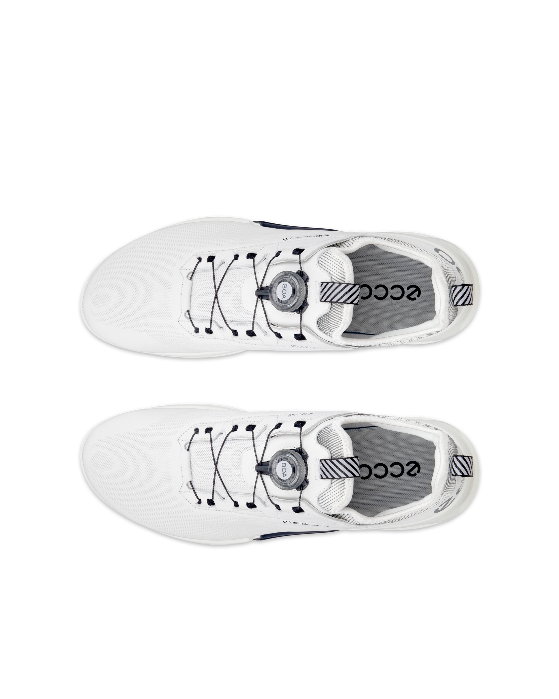Men's ECCO® Golf Biom C4 BOA Leather Gore-Tex Golf Shoe - White - Top left pair