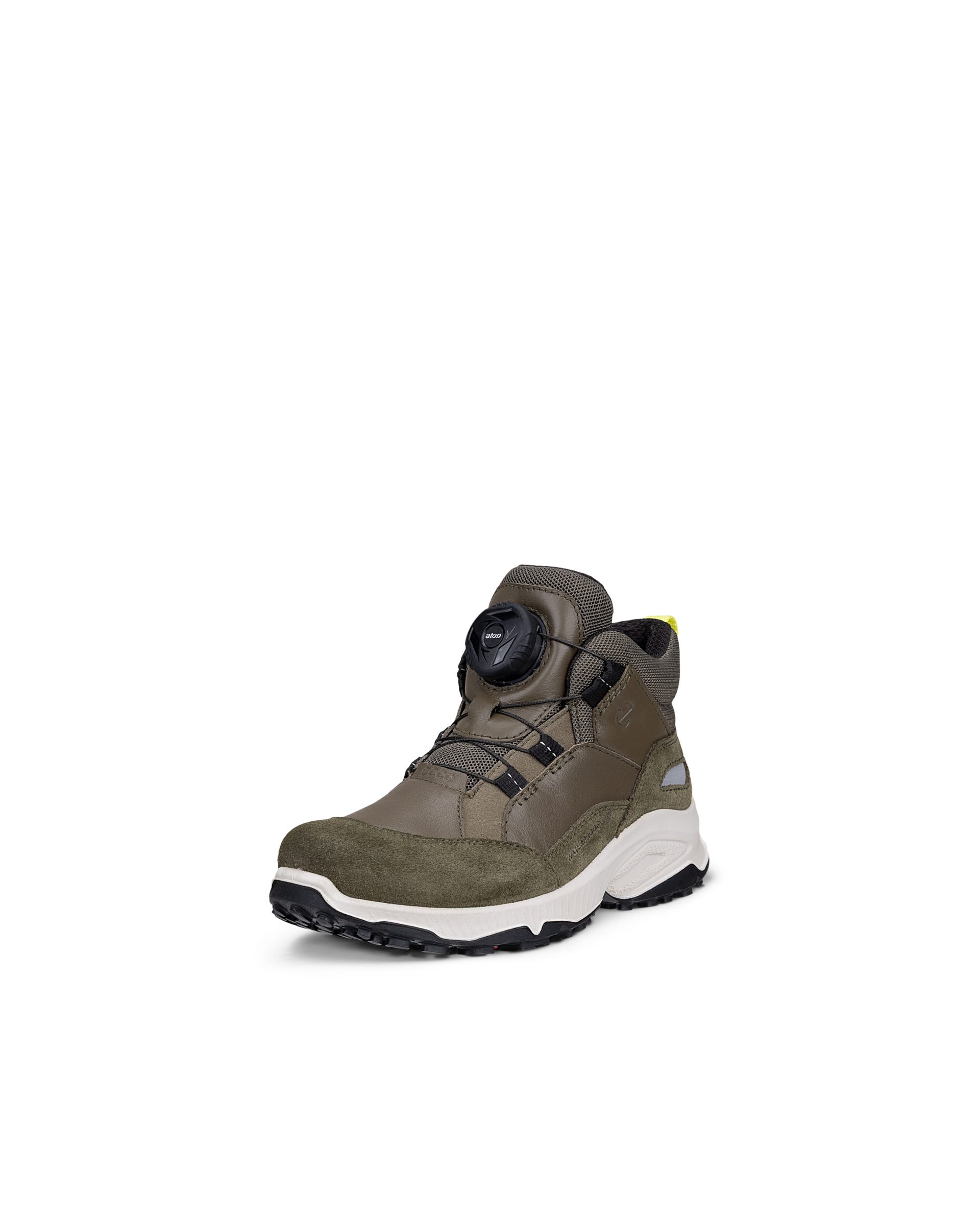 Botas impermeáveis caminhada meio cano couro criança ECCO® RECEPTOR XP K - Verde - Outside