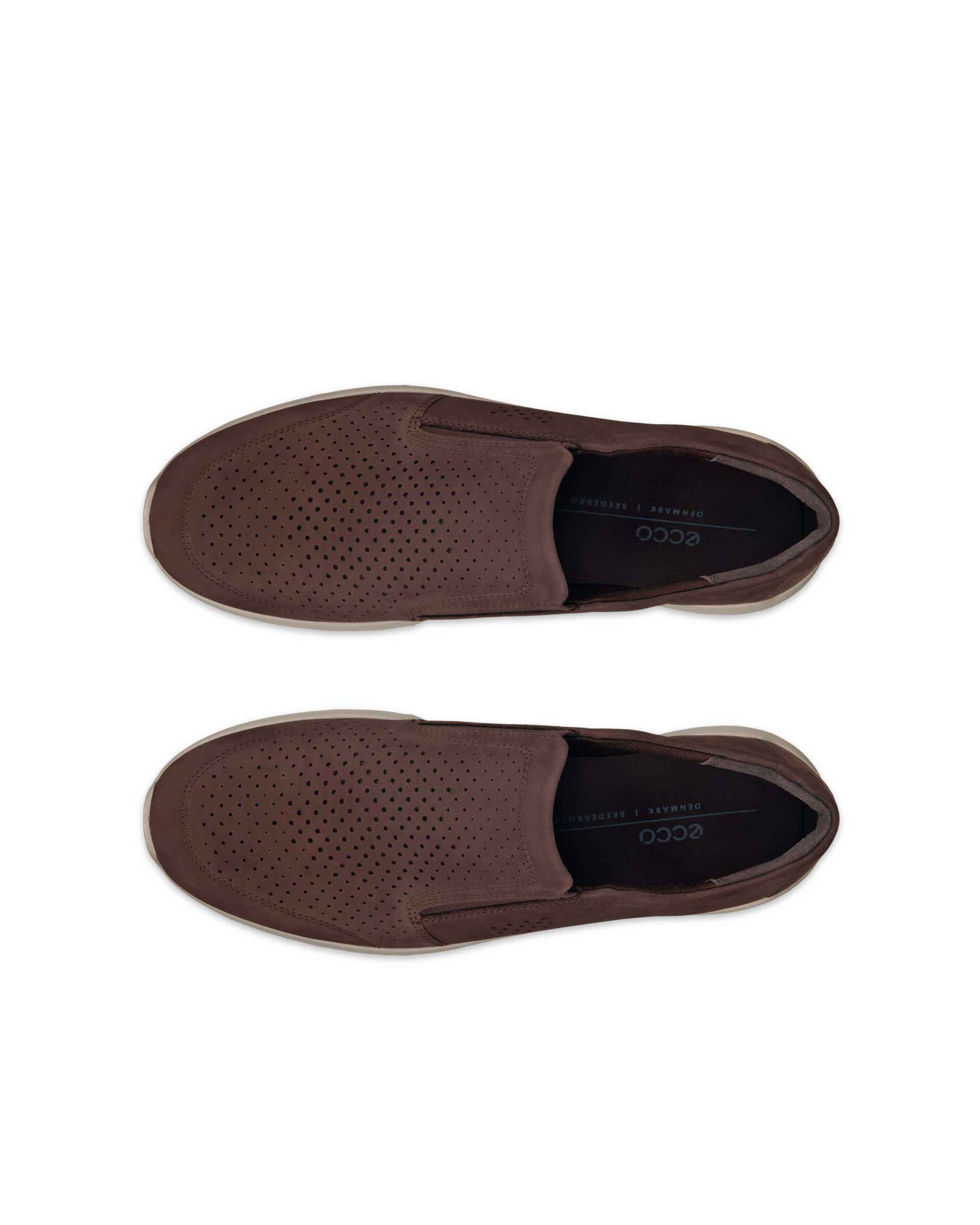 ECCO® Irving chaussures sans lacet en cuir pour homme - Brun - Top left pair