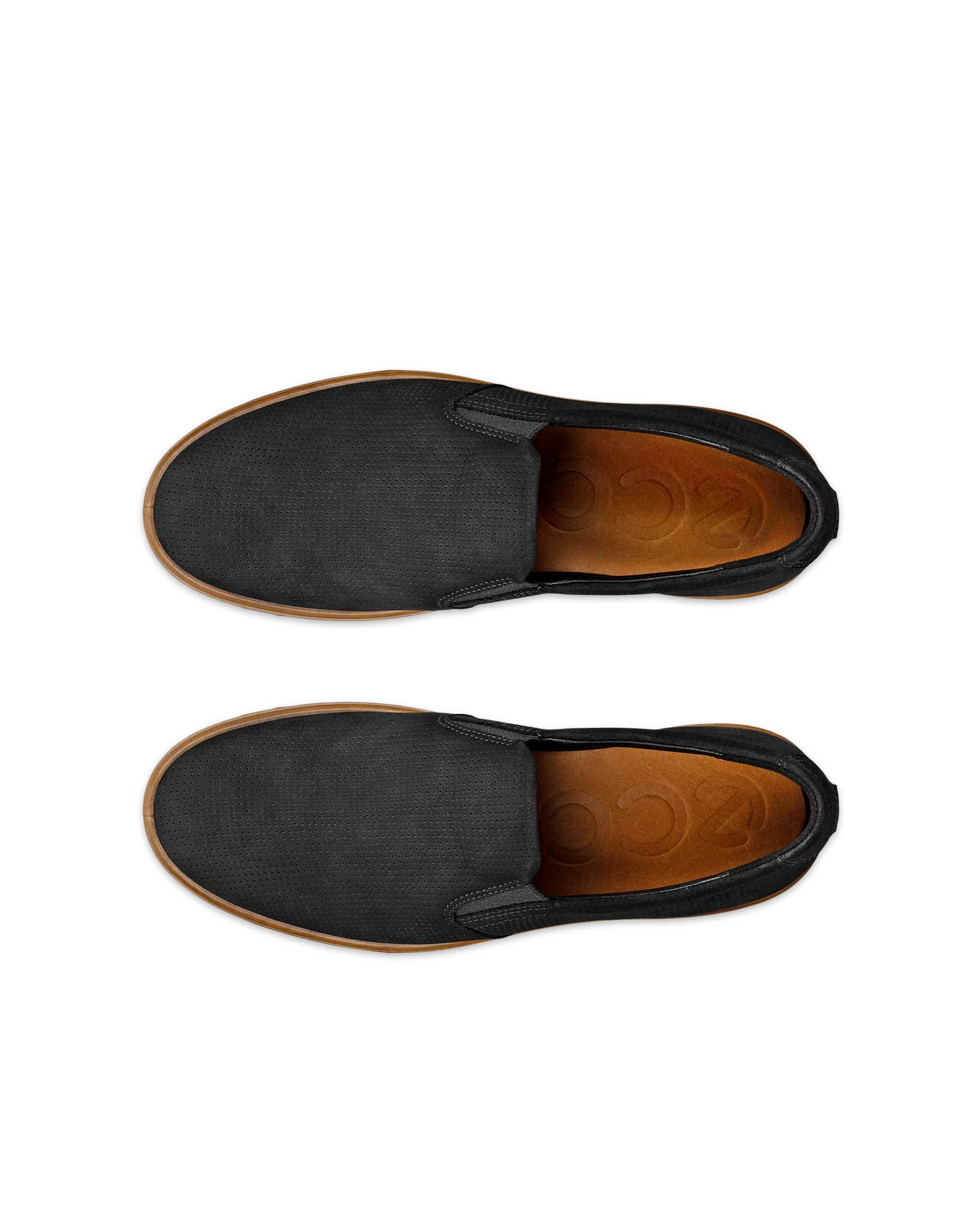 ECCO SOFT 60 MEN'S SLIP-ON - Black - Top left pair