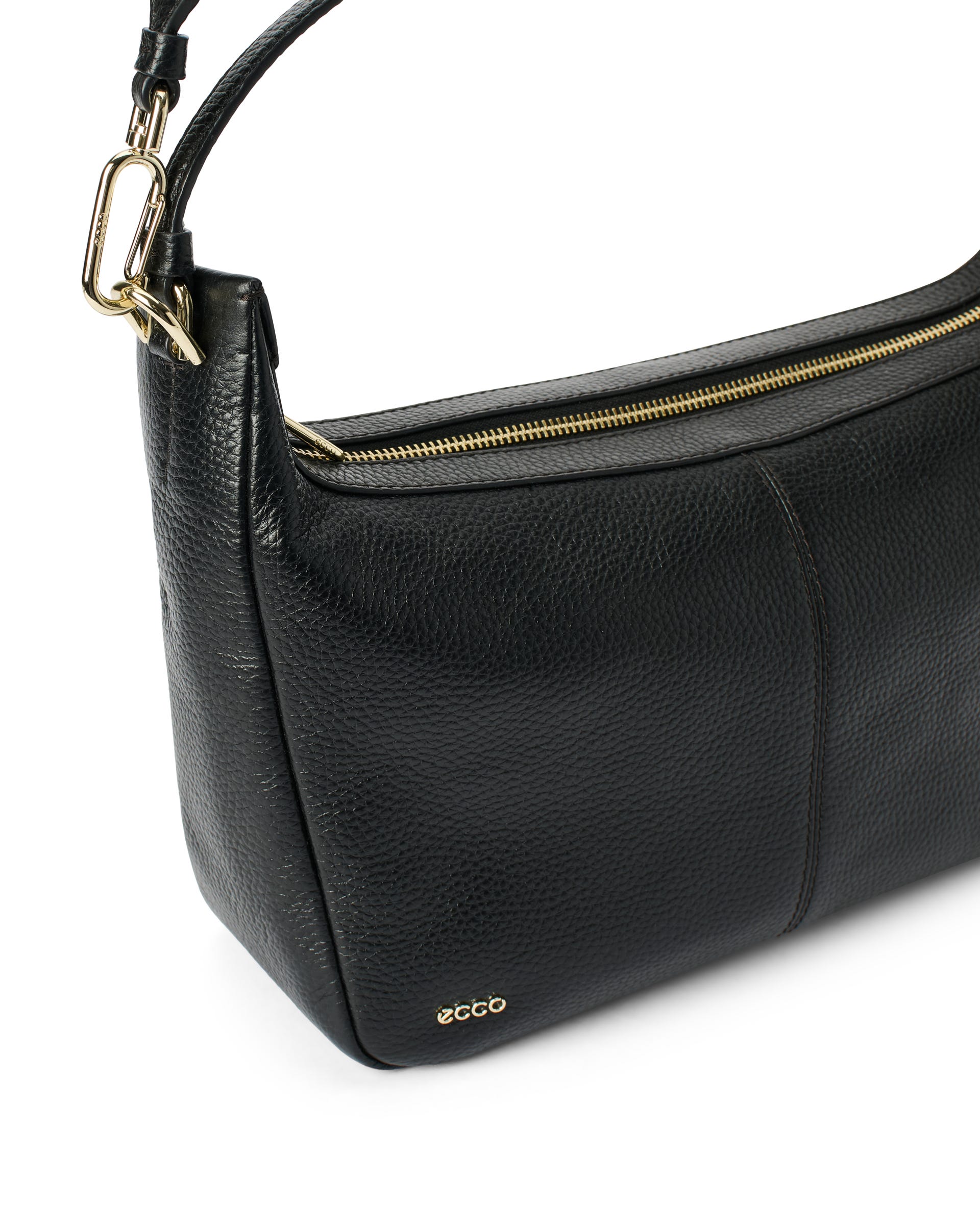 ECCO® Small Hobo Leather Shoulder & Crossbody Bag - Black - Detail-2