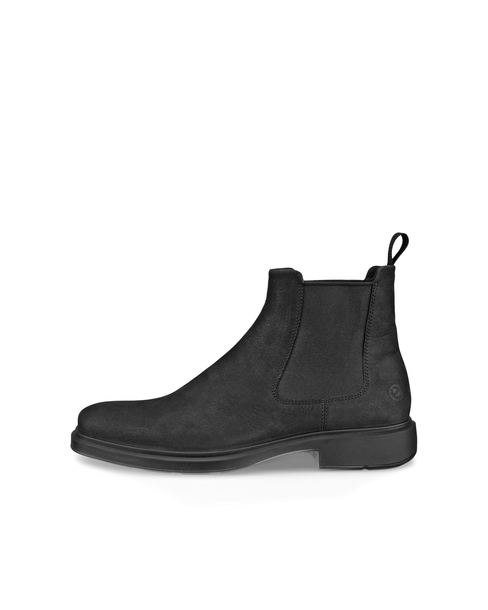 Men's ECCO® Helsinki 2 Nubuck Chelsea Boot - Black - Outside
