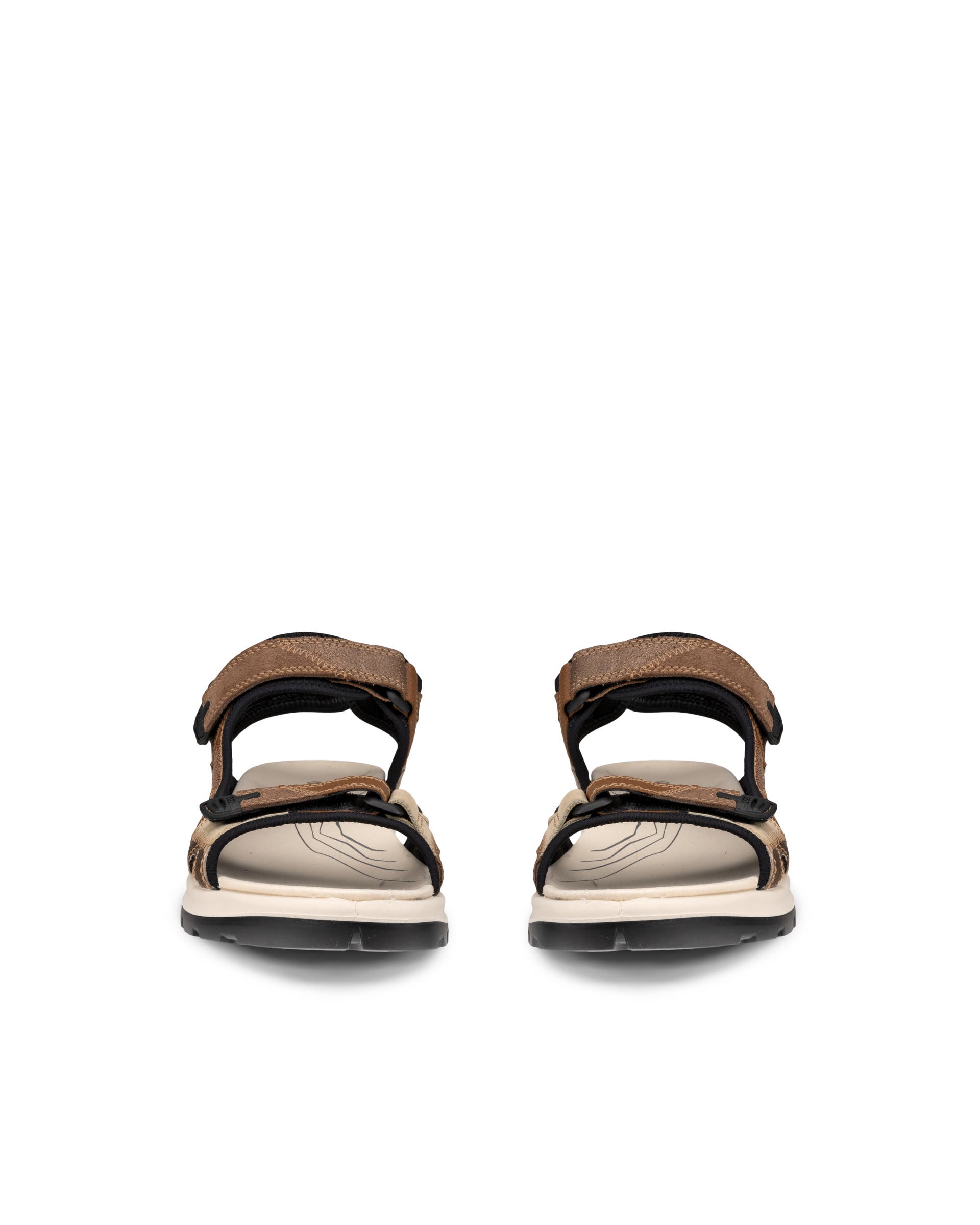 Women's ECCO® Offroad Nubuck Hiking Sandal - Brown - Front pair