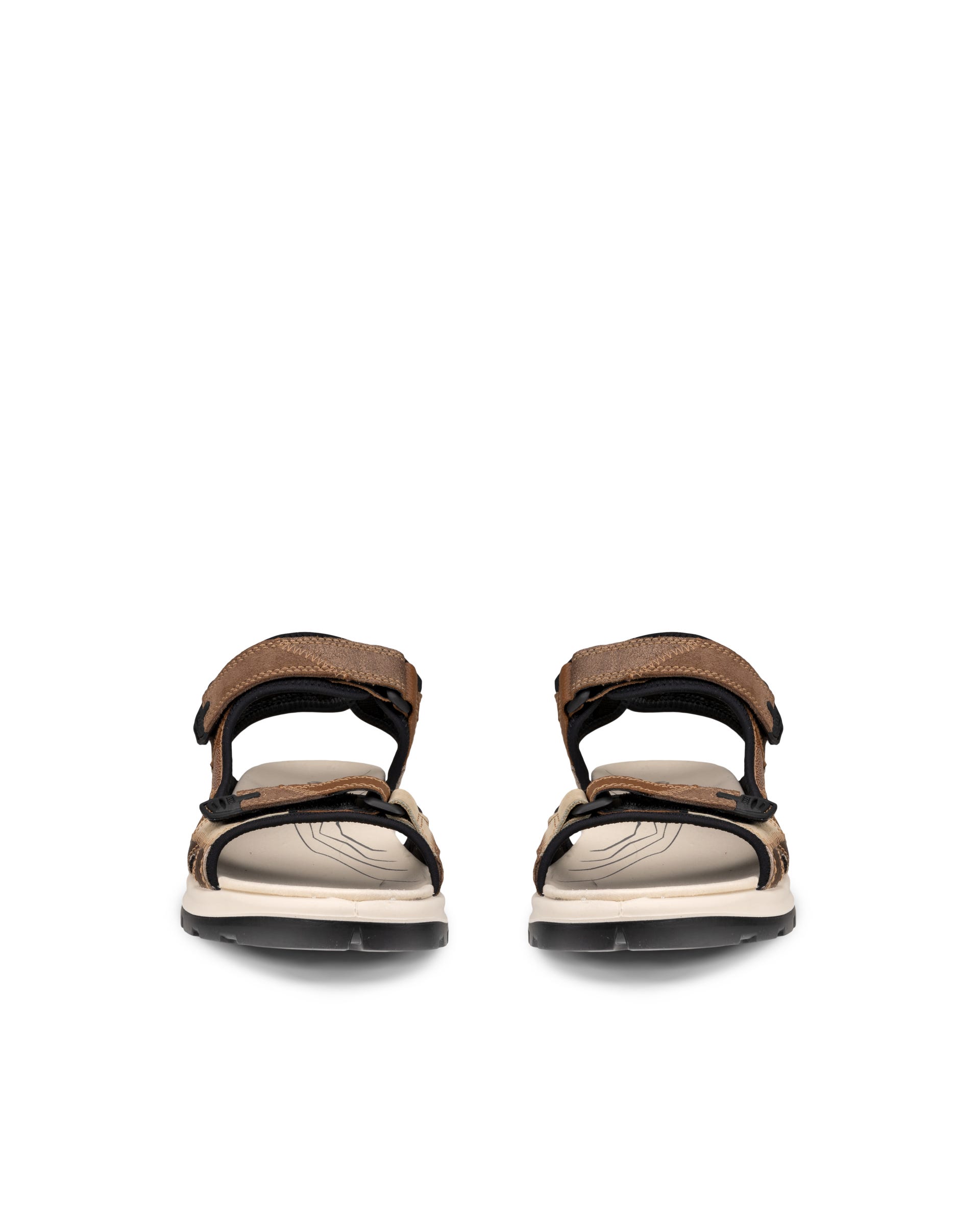 Women's ECCO® Offroad Nubuck Hiking Sandal - Brown - Front pair