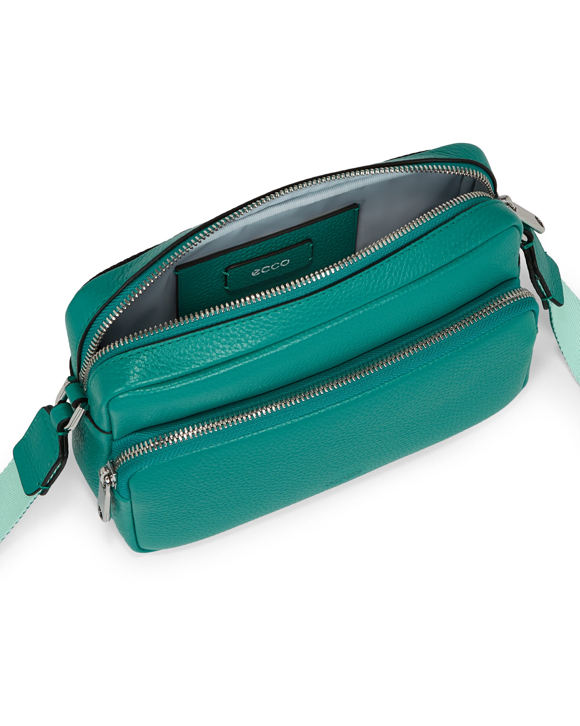 ECCO® Camera Bag Pebbled Leather Camera Bag - Green - Inside