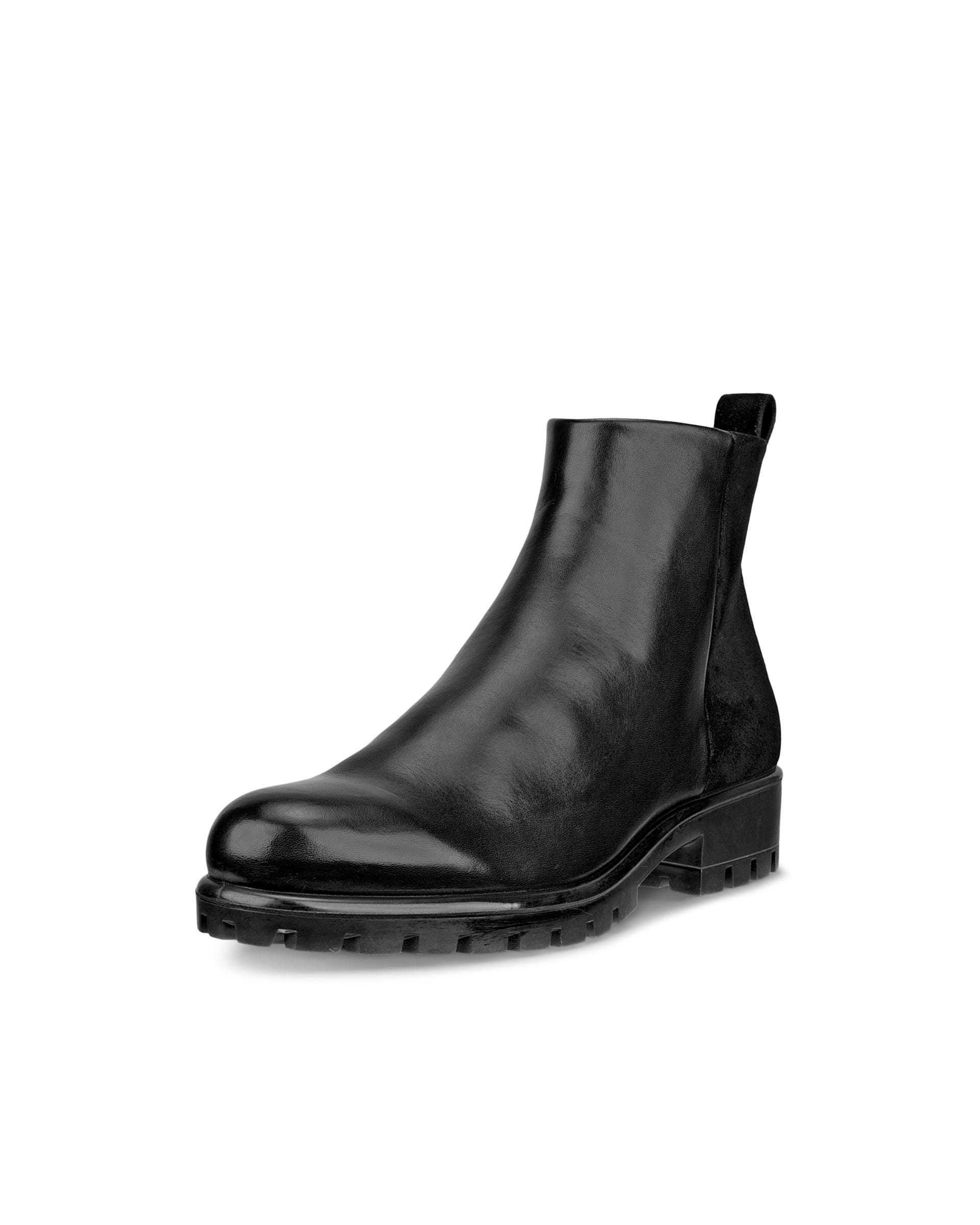 Women's ECCO® Modtray Leather Ankle Boot - Black - Main
