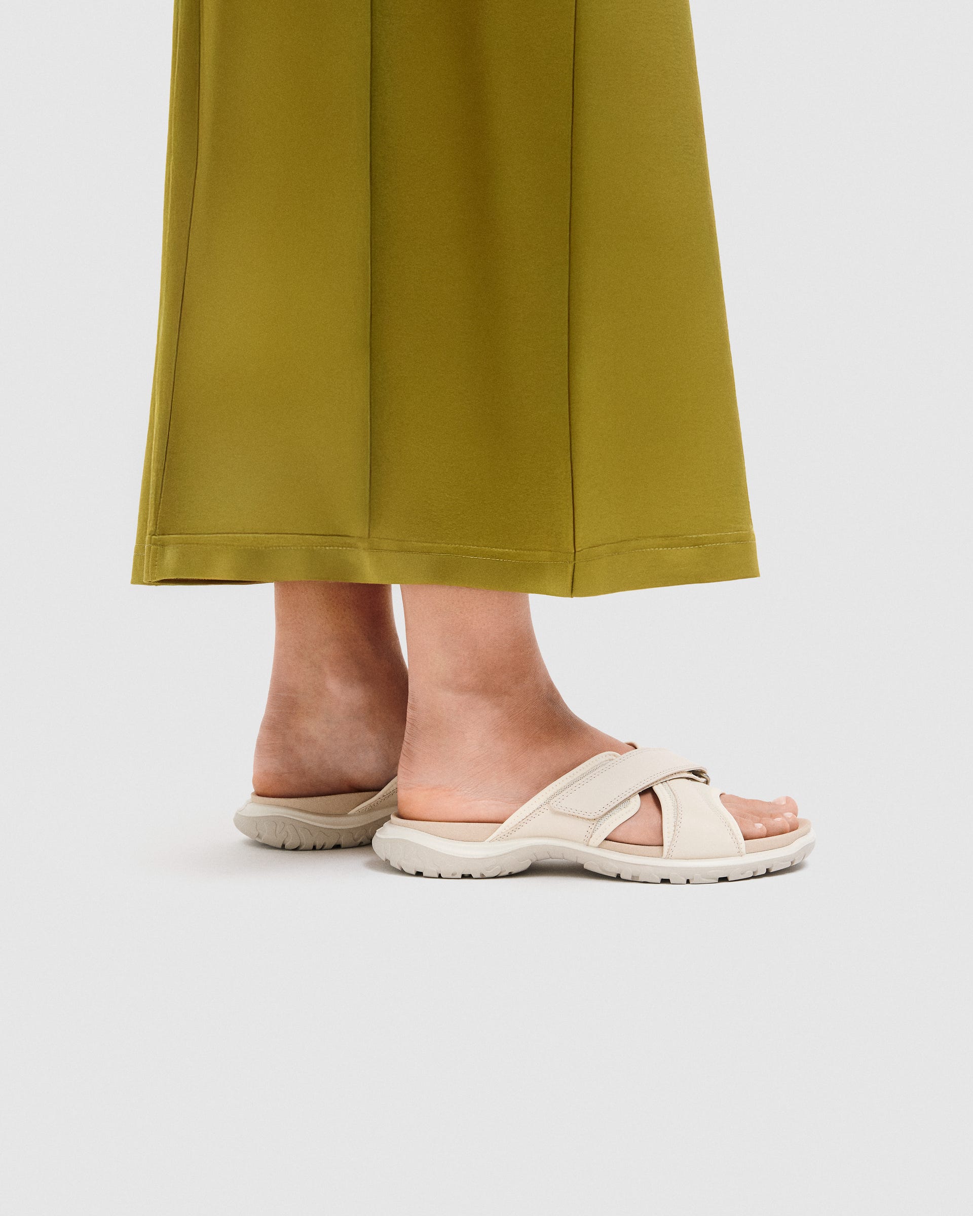 Women's ECCO® Offroad Roam Leather Slide Sandal - Beige - Lifestyle image-1