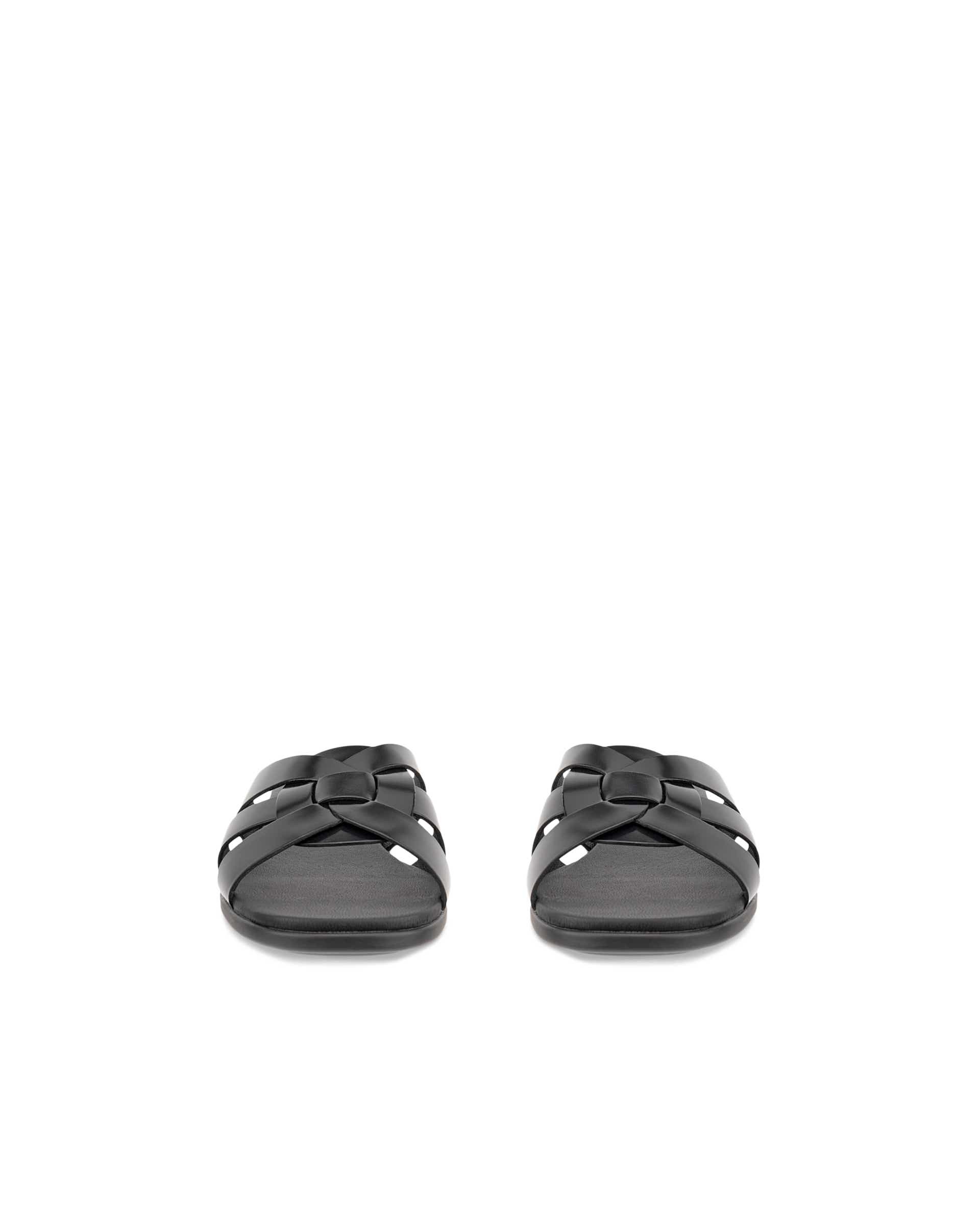 Dámské kožené pantofle s překříženým páskem ECCO® SCULPTED ALBA 25 - Černá - Front pair