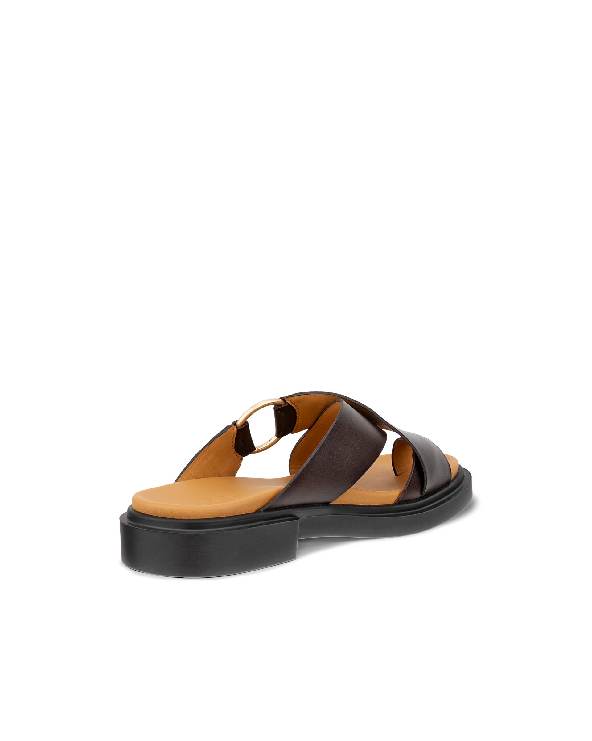 Women's ECCO® Metropole Seoul Leather Ring Sandal - Brown - Back