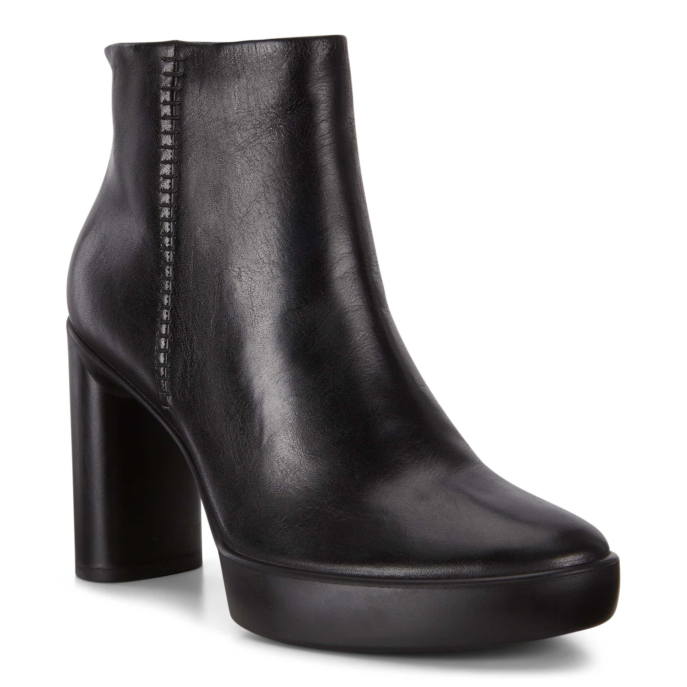ECCO Shape Sculpted Motion 75 ウィメンズ レザーアンクルブーツ - ブラック - Main