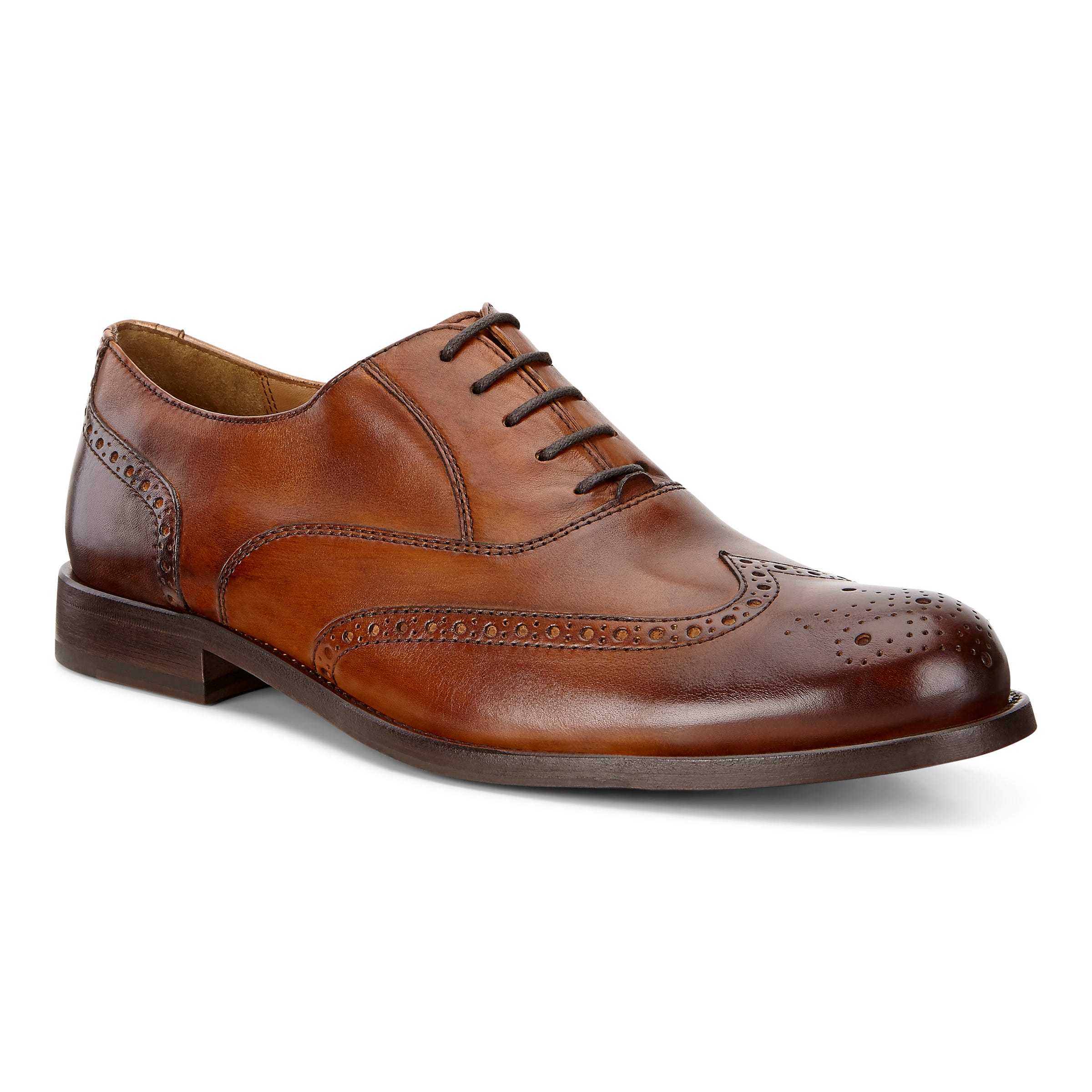 ECCO London Brogue Tie - Brown - Main