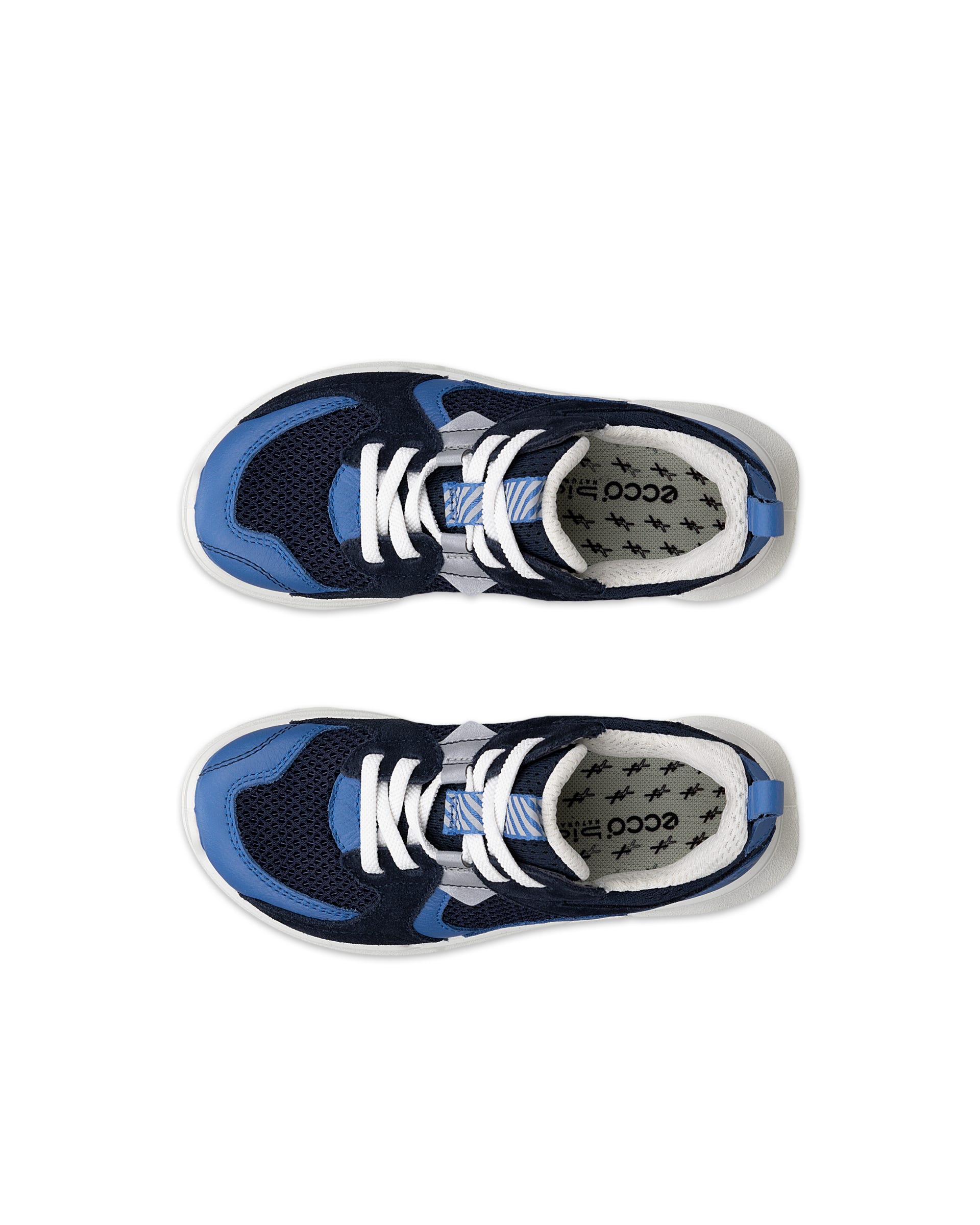 ECCO® BIOM 2.2 Kinder Sneaker aus Leder & Textil - Blau - Top left pair