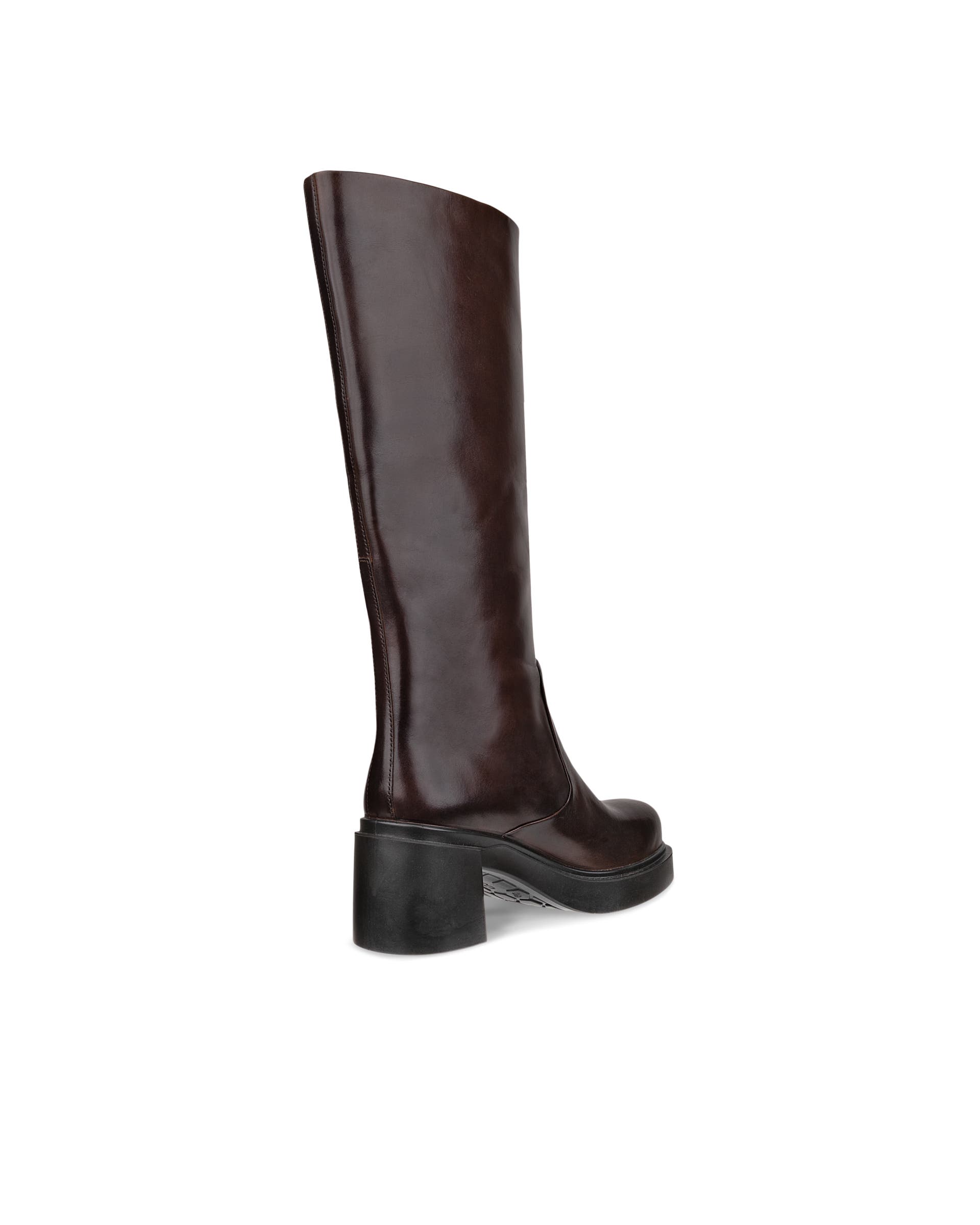 Women's ECCO® METROPOLE SEOUL 45 Leather High-Cut Boot - Brown - Back