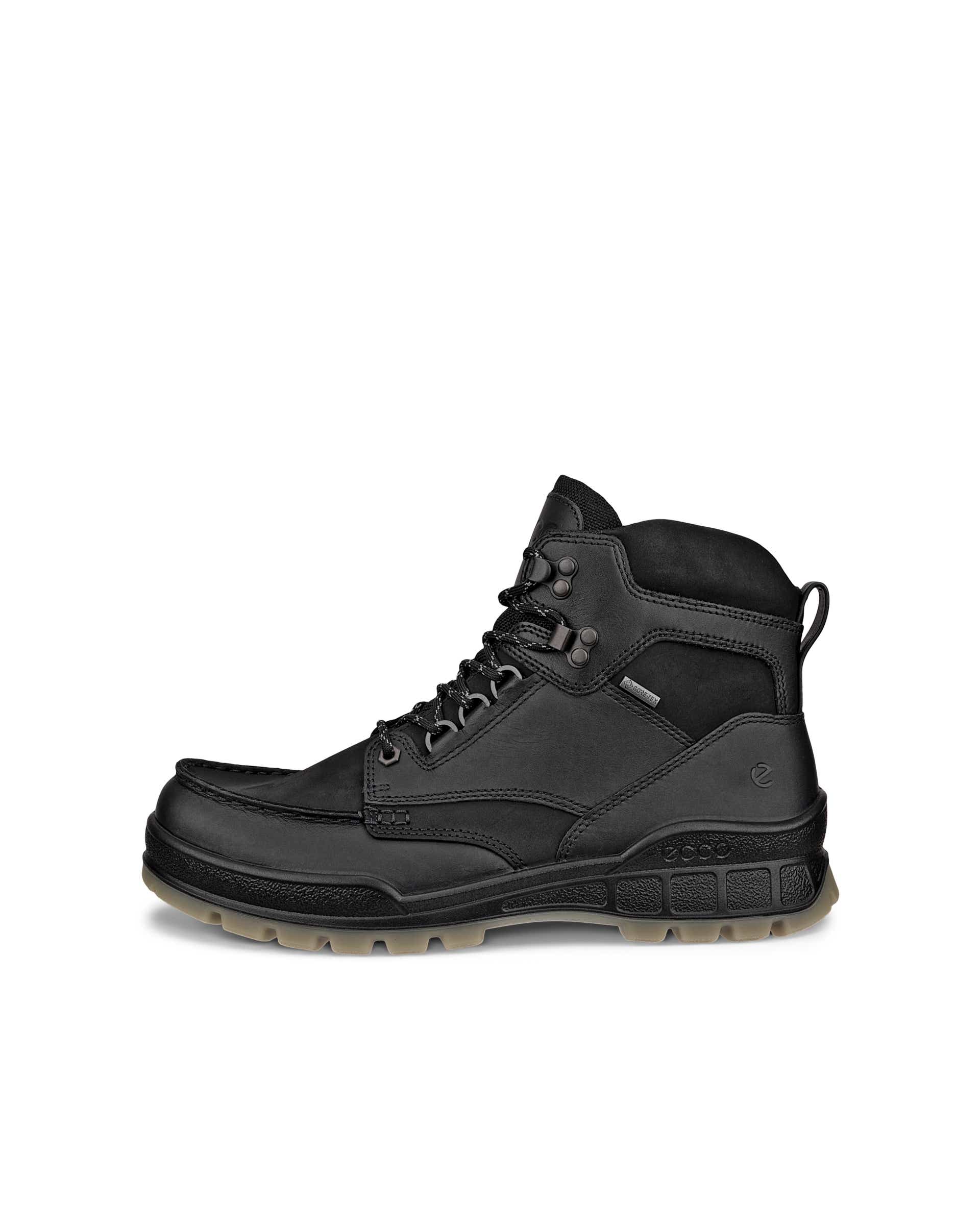 Men's ECCO® Track 25 Leather Gore-Tex Mid-Cut Boot - Black - Outside