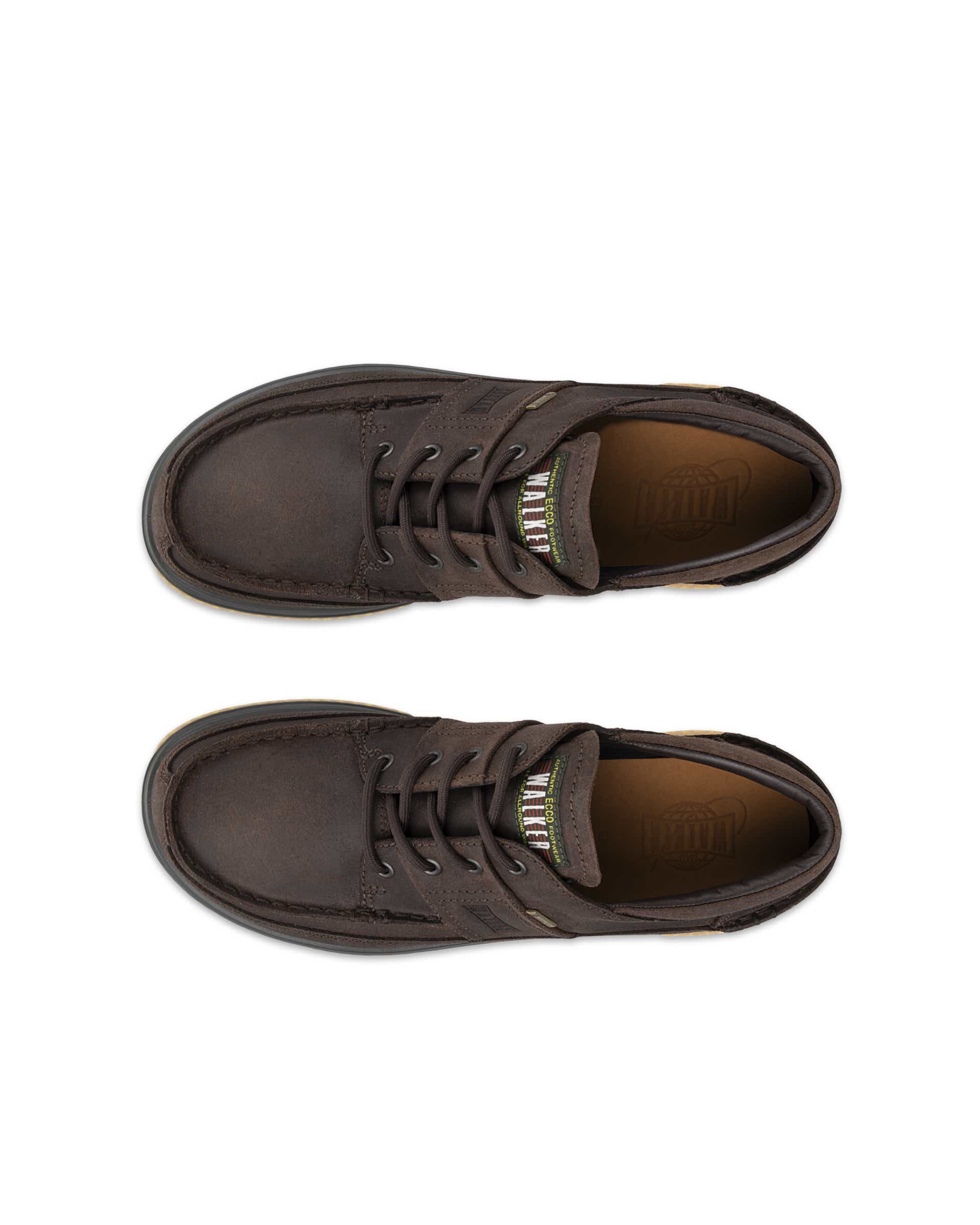 ECCO® WALKER 3.0 sko i ruskind med mokkasintå til herrer - Brun - Top left pair