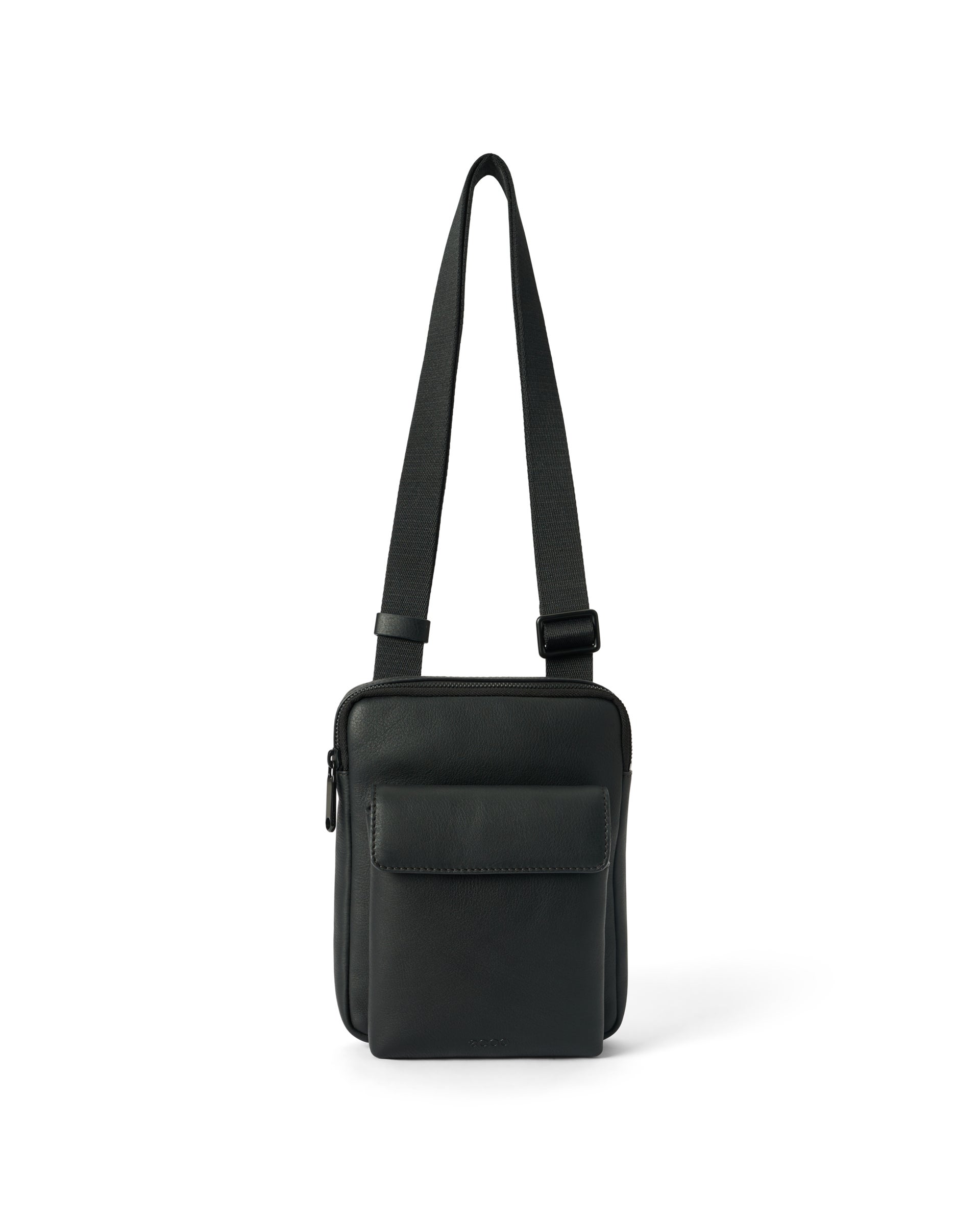 ECCO Flat Pouch City Crossbody レザーショルダーバッグ - ブラック - Main