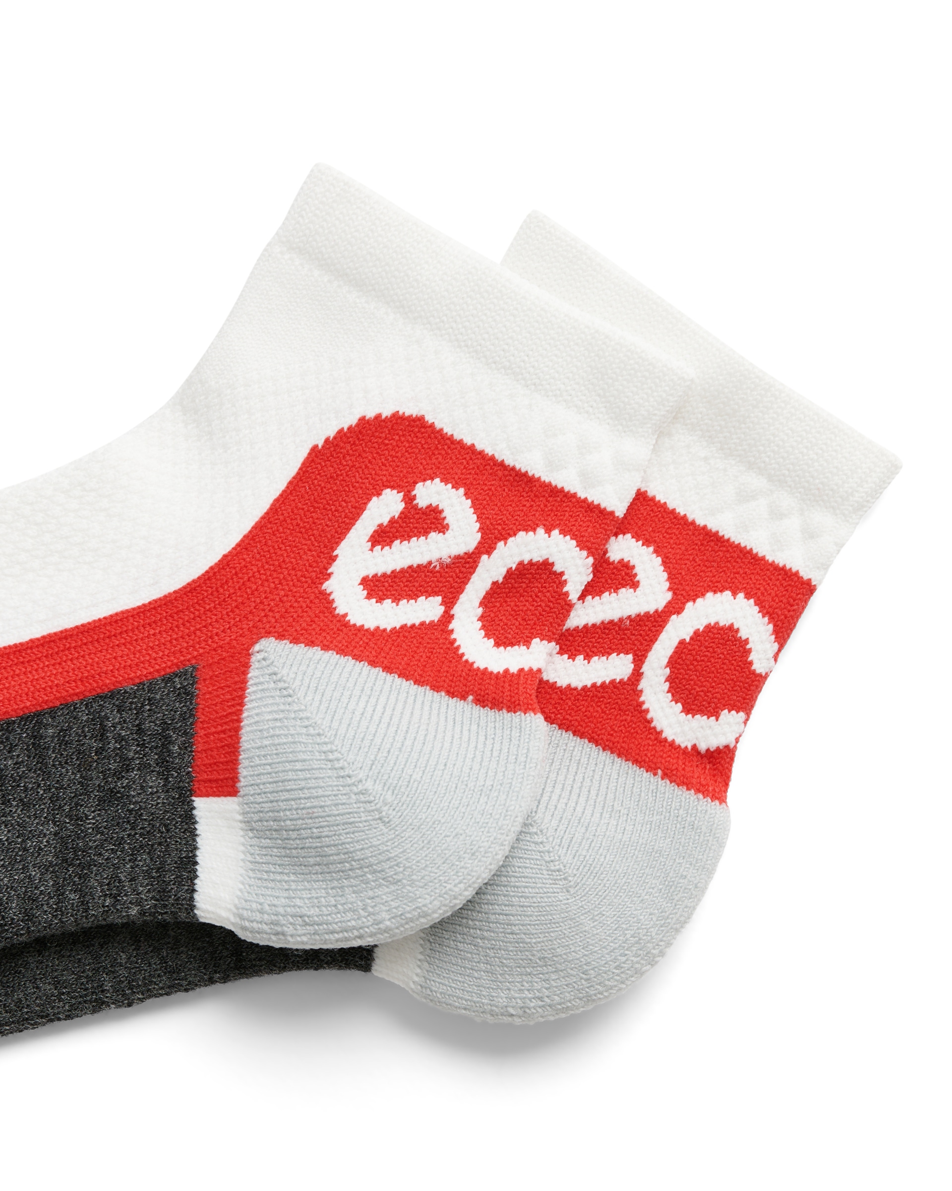 Unisex ECCOยฎ Tech Sporty Functional Ankle Socks - White - Detail-1