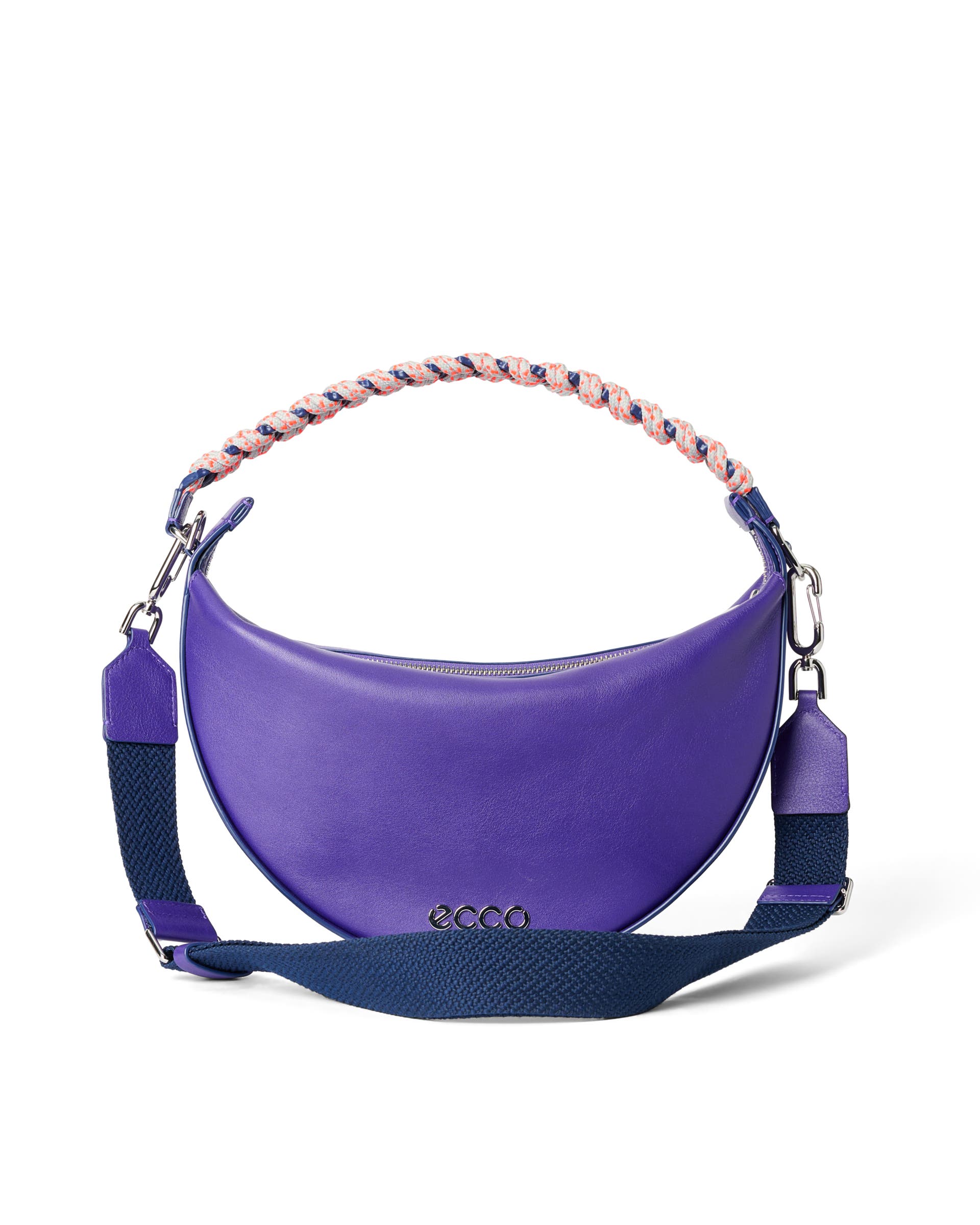 Sac à bandoulière moyen en cuir lisse ECCO® Fortune Soft - Violet - Main