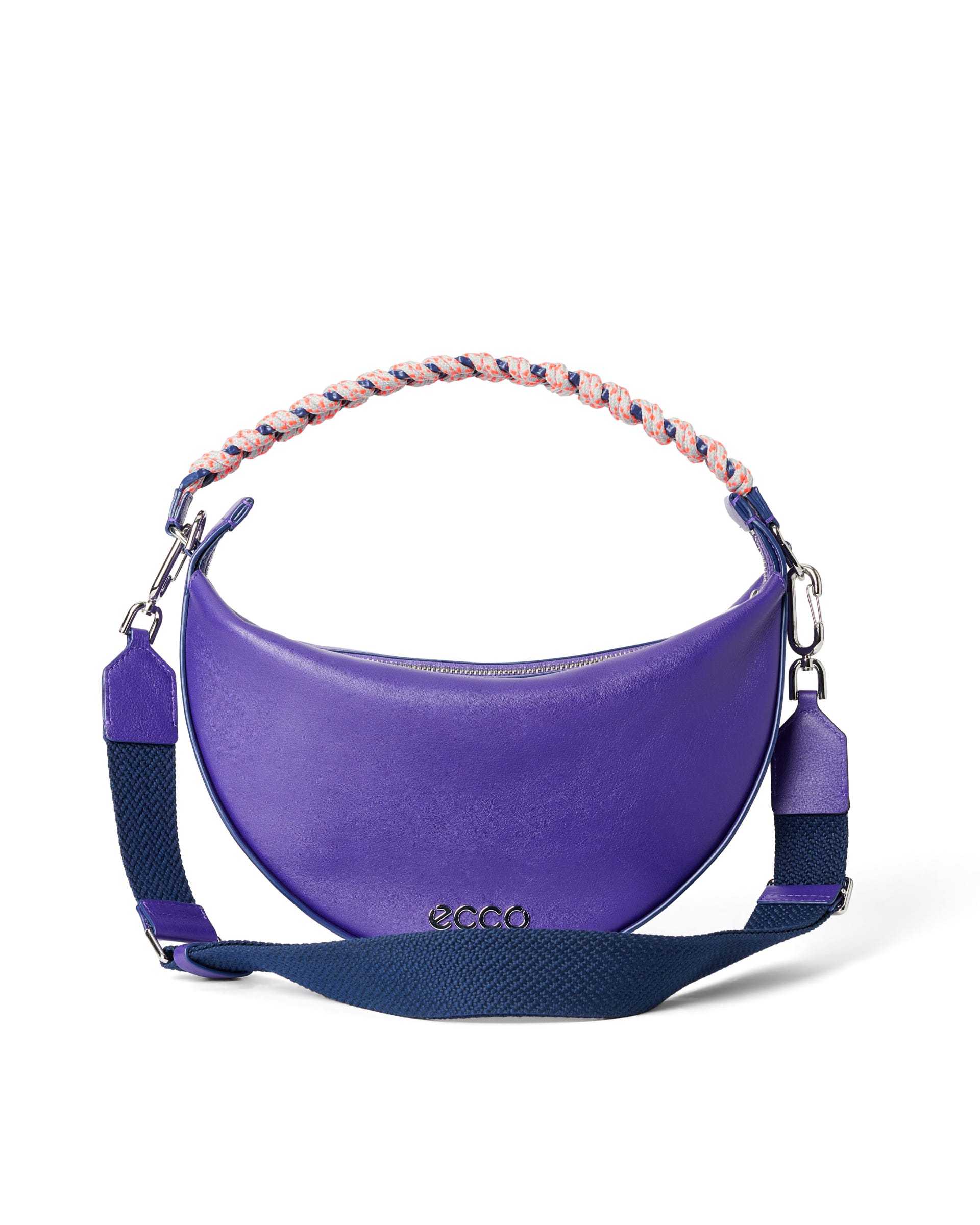 Sac à bandoulière moyen en cuir lisse ECCO® Fortune Soft - Violet - Main