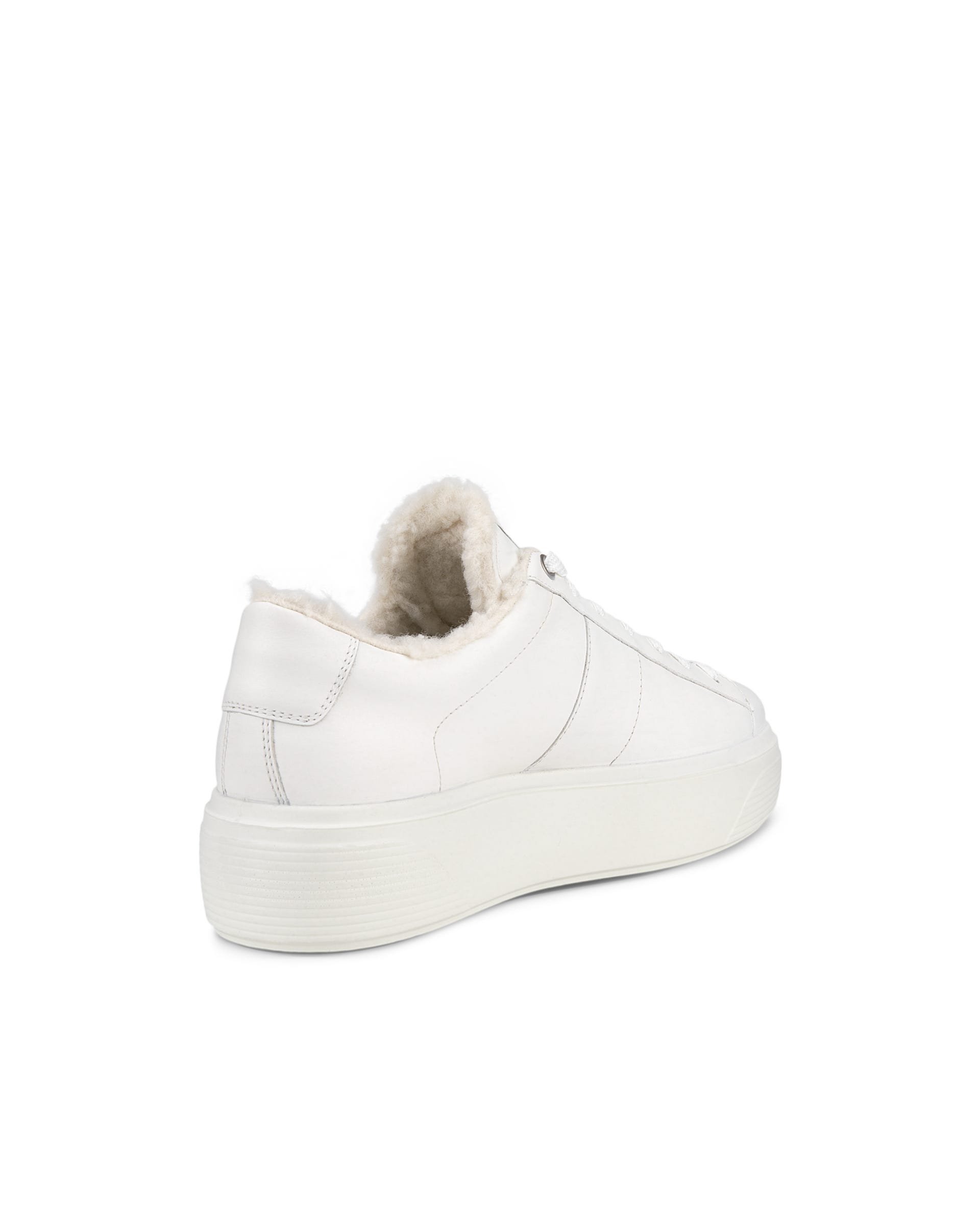 Women's ECCO® Street Platform Leather Sneaker - White - Back