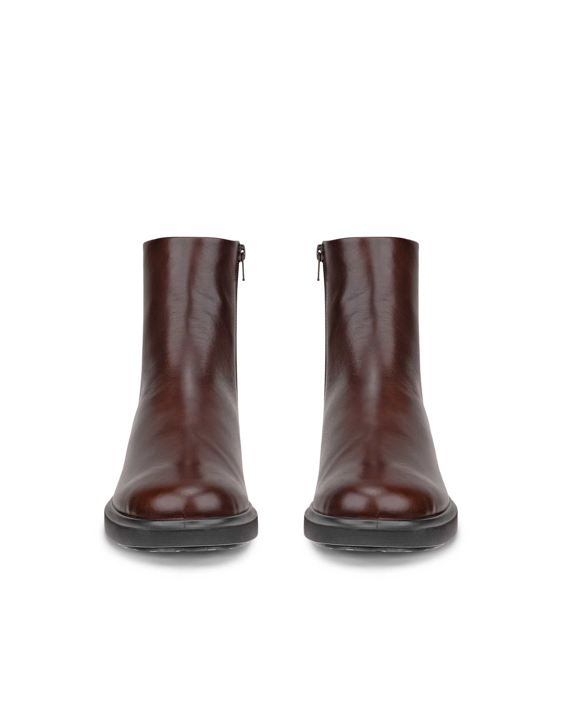 Women's ECCO® Metropole Amsterdam Leather Ankle Boot - Brown - Front pair