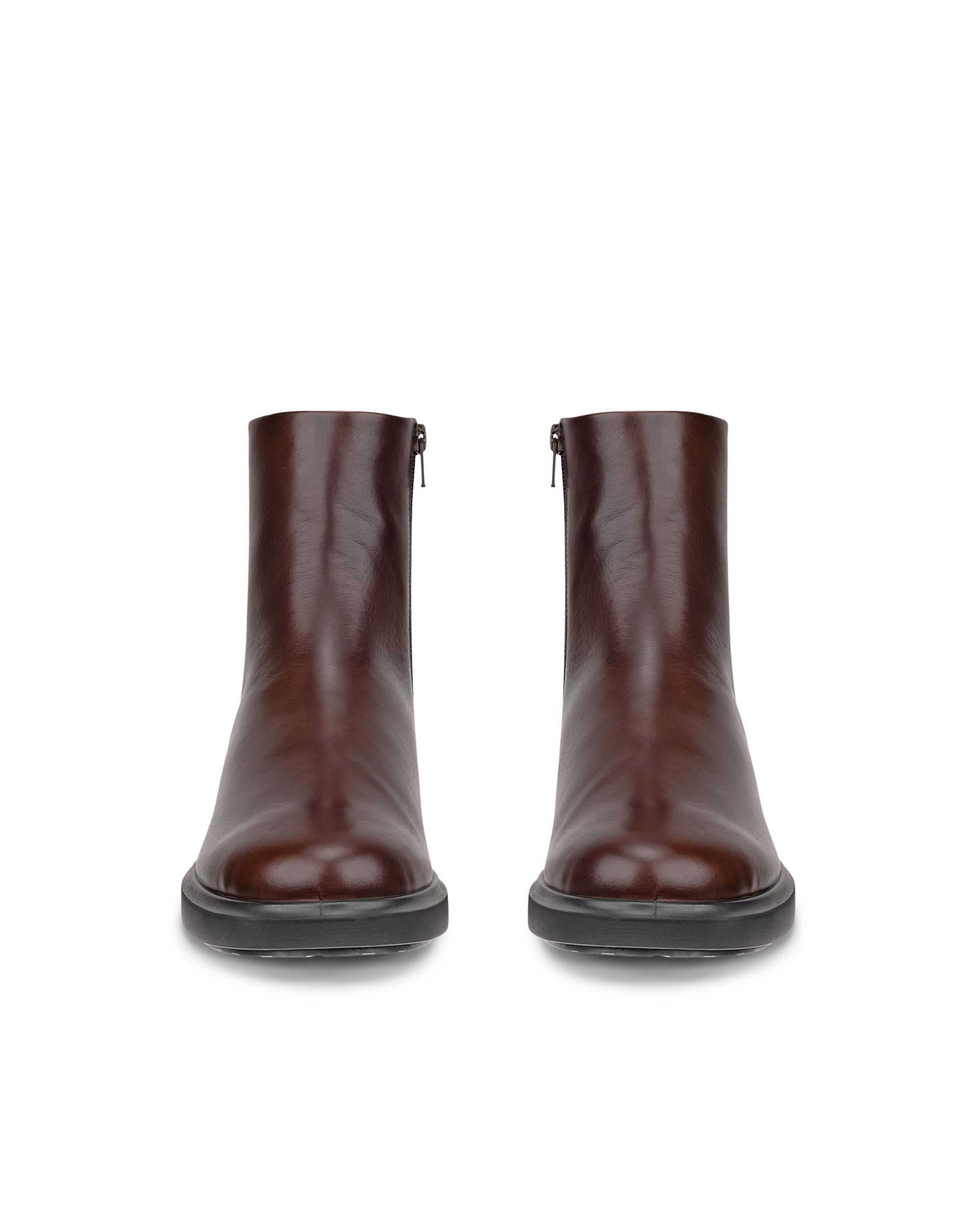 Women's ECCO® Metropole Amsterdam Leather Ankle Boot - Brown - Front pair