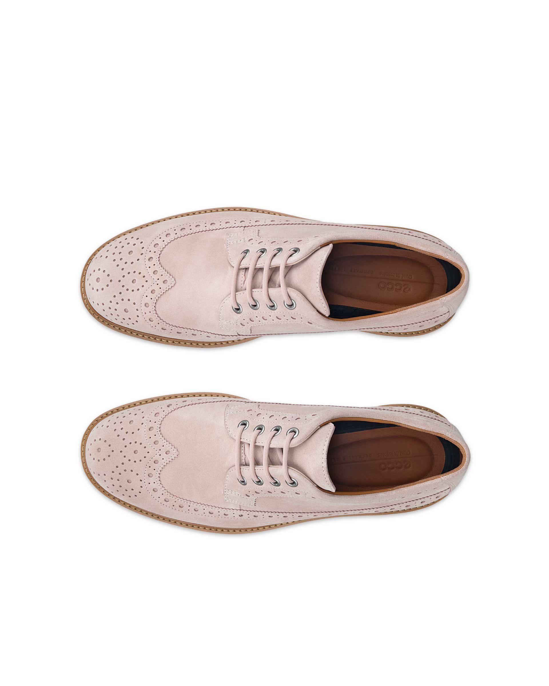 ECCO METROPOLE OSLO WINGTIP MEN'S BROGUE SHOE - Pink - Top left pair