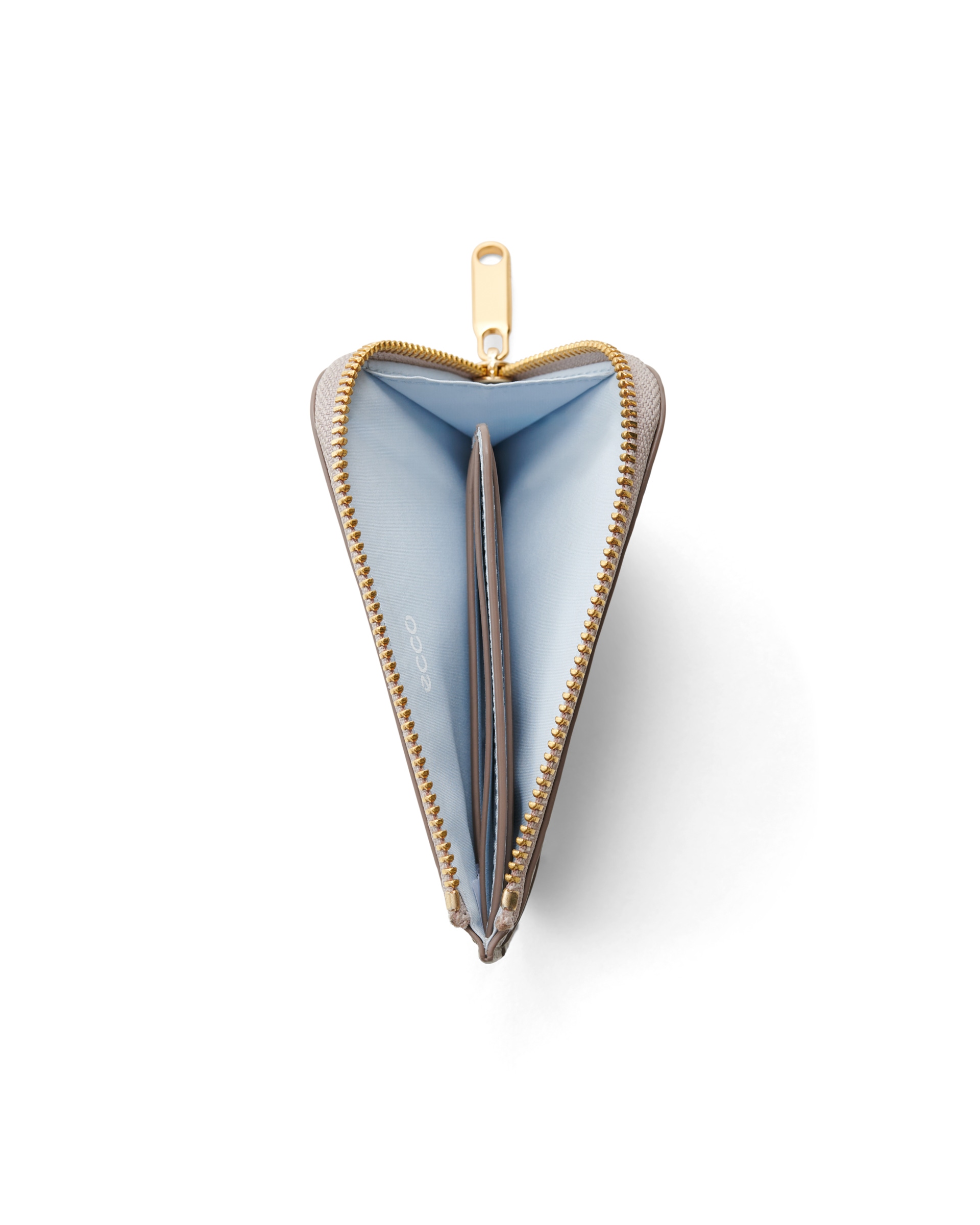 ECCO Card Case Zipped Pebbled レザーカードケース - ベージュ - Birdeye