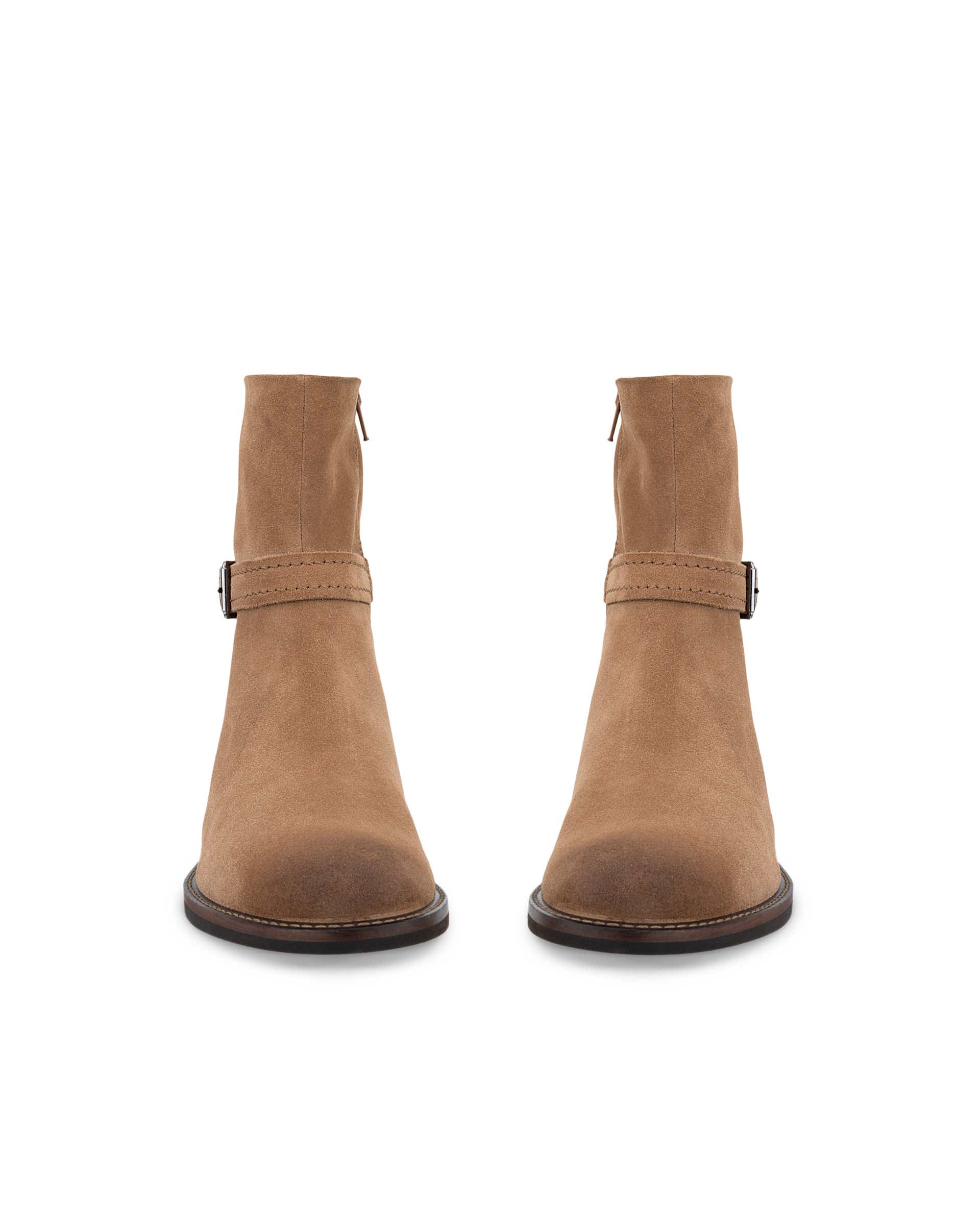 Women's ECCO® SARTORELLE 25 Suede Ankle Boot - Brown - Front pair