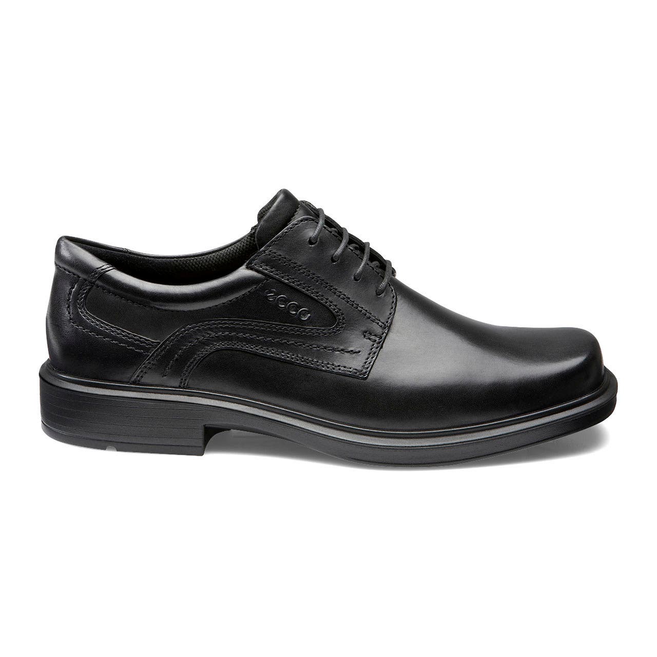 Men's ECCO® Helsinki Leather Derby Shoe - Black - Outside