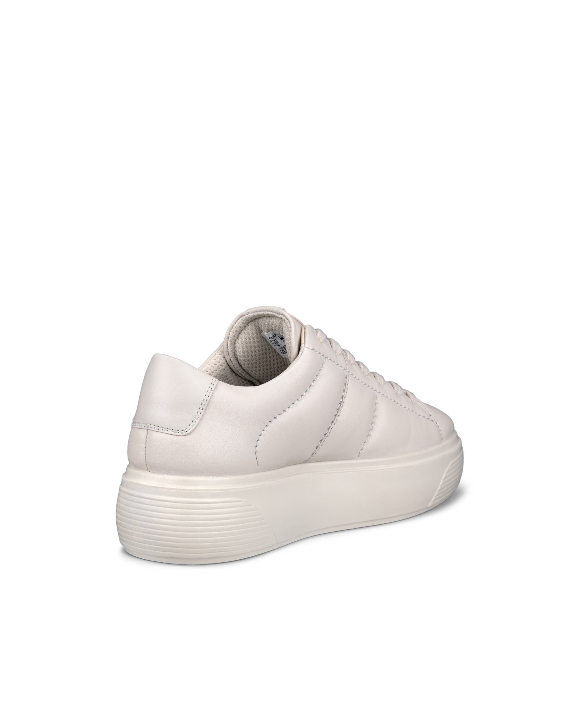 Women's ECCO® Street Platform Leather Platform Sneaker - Grey - Back