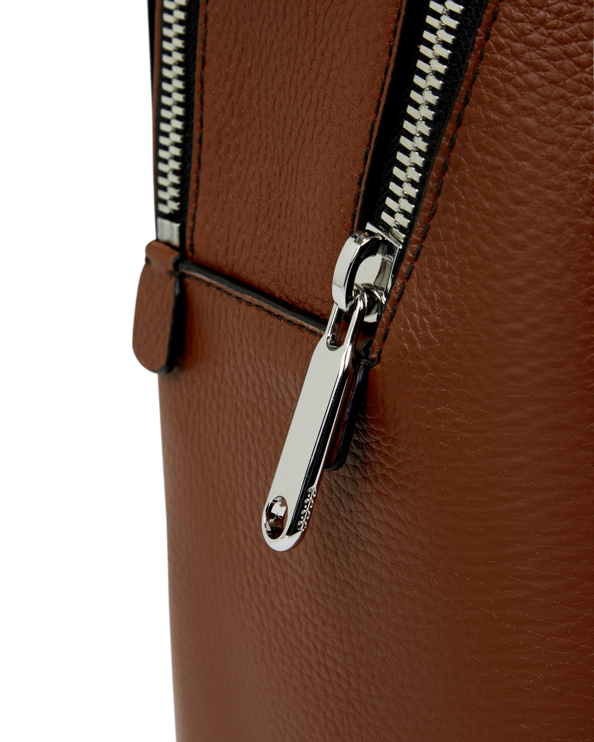 ECCO® Round Pack L Pebbled Leather Backpack - Brown - Detail-1