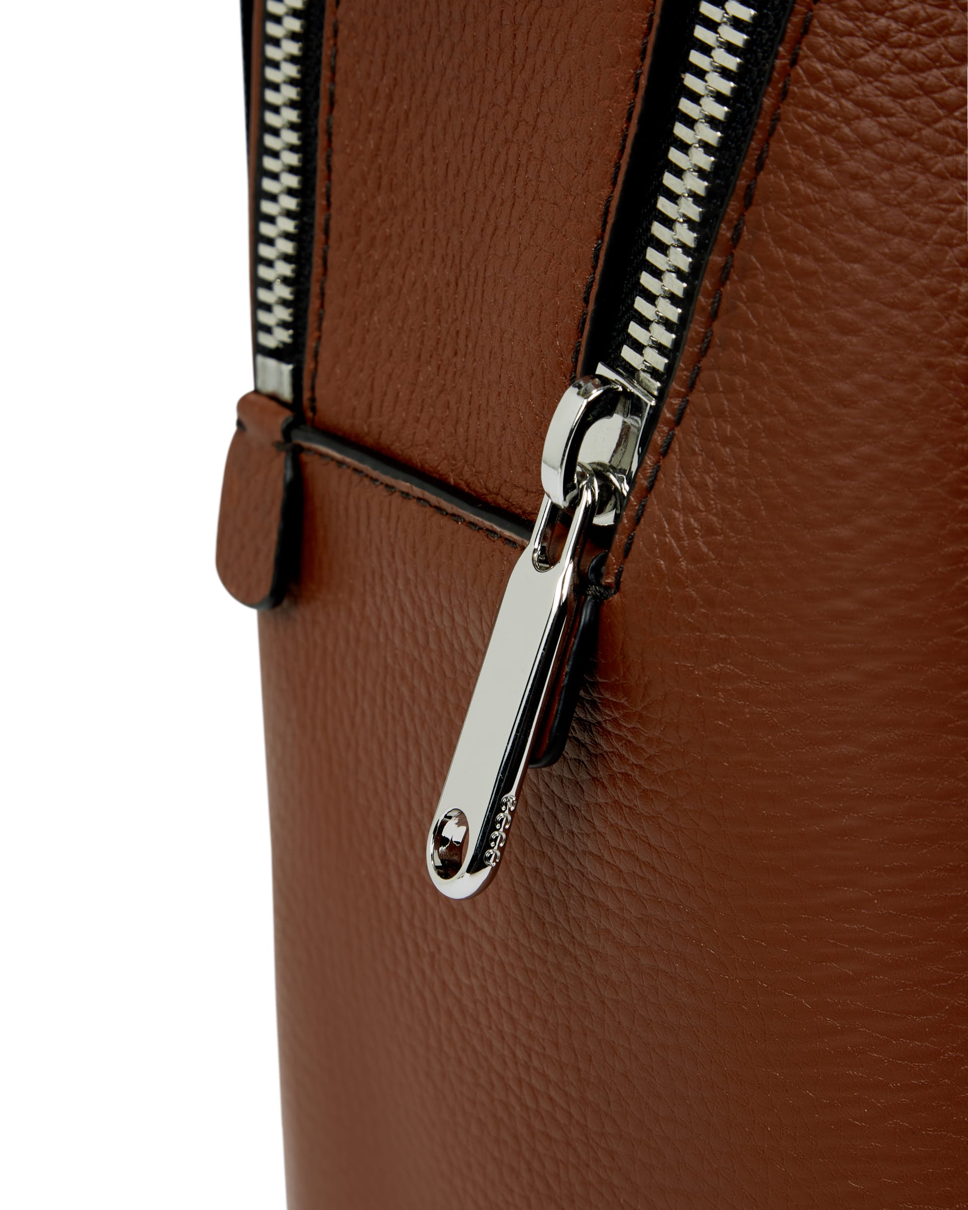 ECCO® Round Pack L Pebbled Leather Backpack - Brown - Detail-1