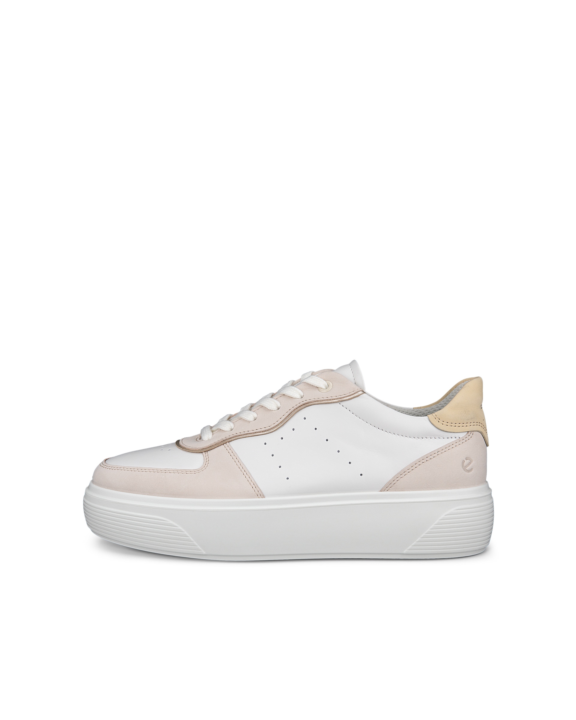 ECCO® Street Platform nahast vabaajajalats naistele - Valge - Outside