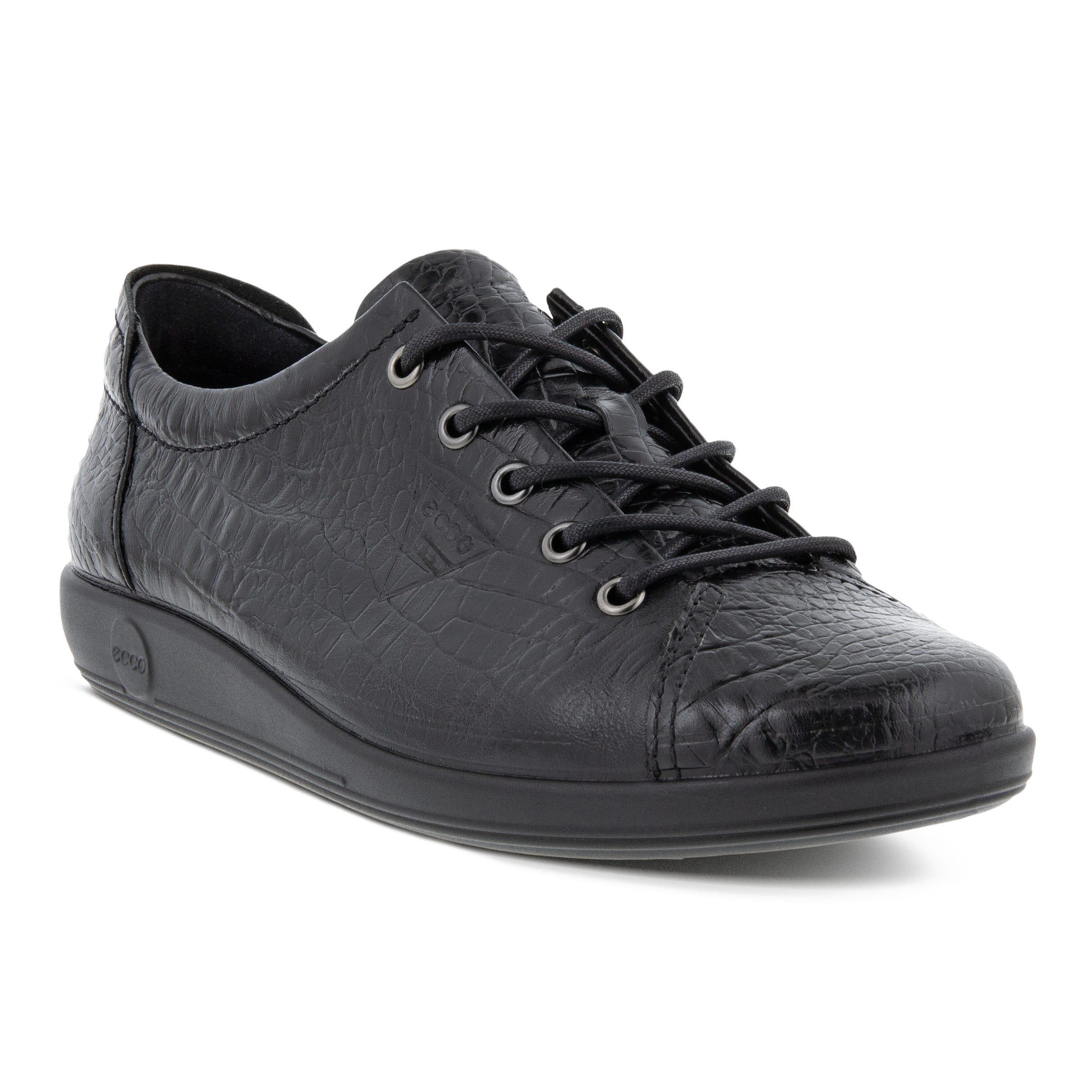 Women's ECCO® Soft 2.0 Leather Walking Shoe - Black - Main