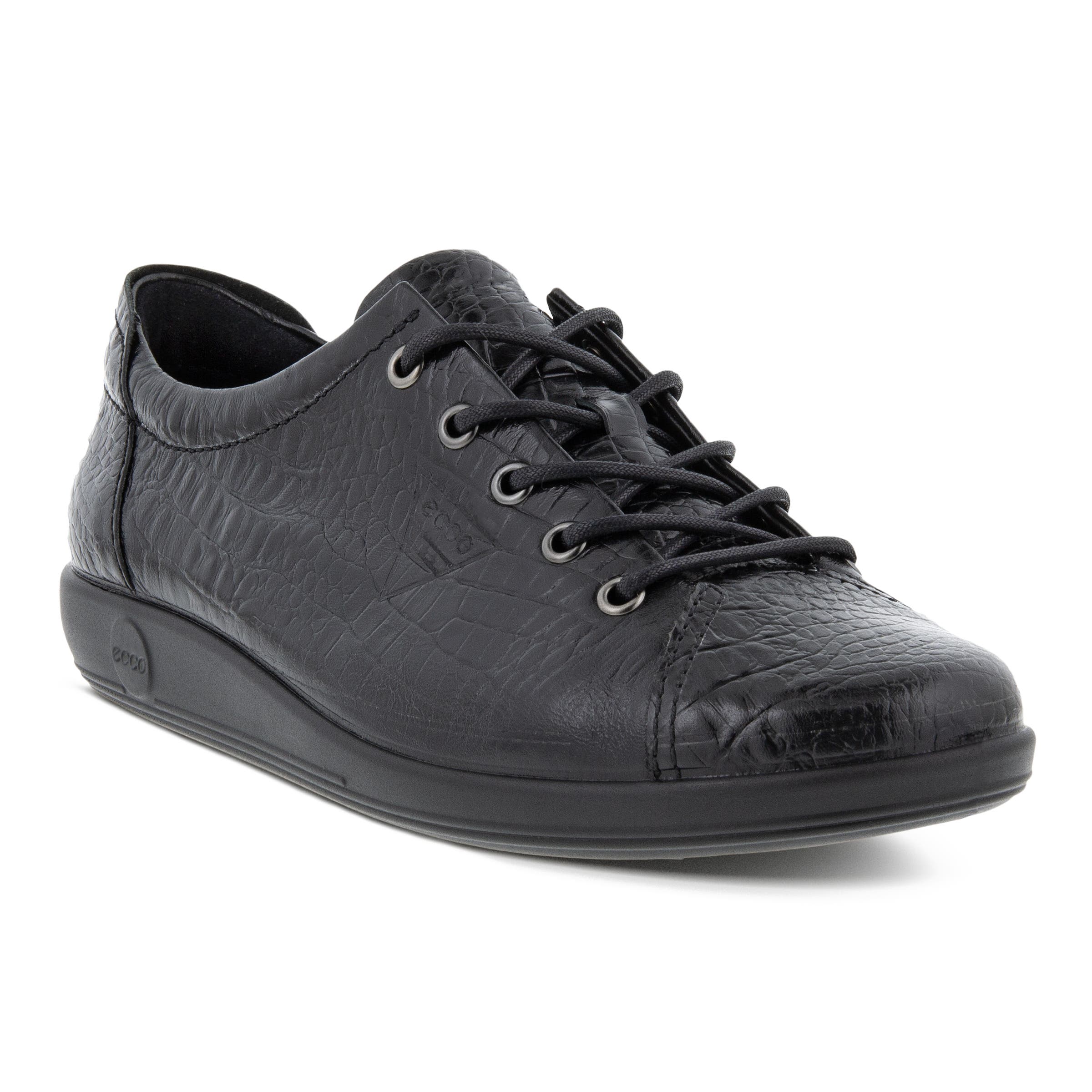 Women's ECCO® Soft 2.0 Leather Walking Shoe - Black - Main
