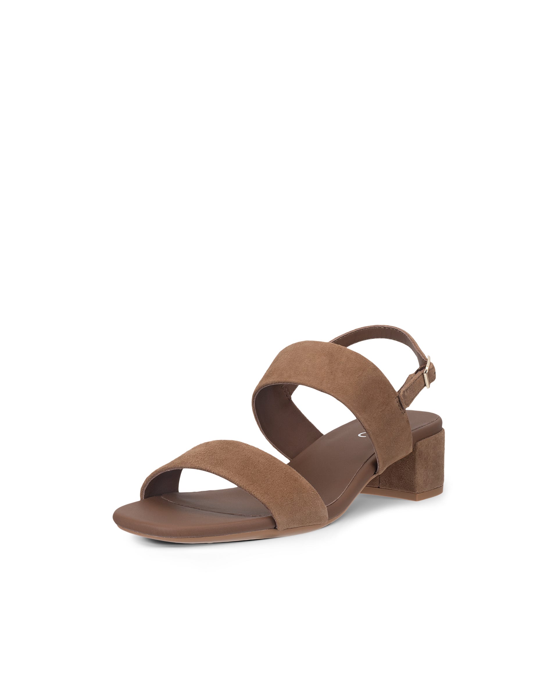 Women's ECCO® LIVA SANDAL 35 Suede Heeled Sandal - Brown - Main