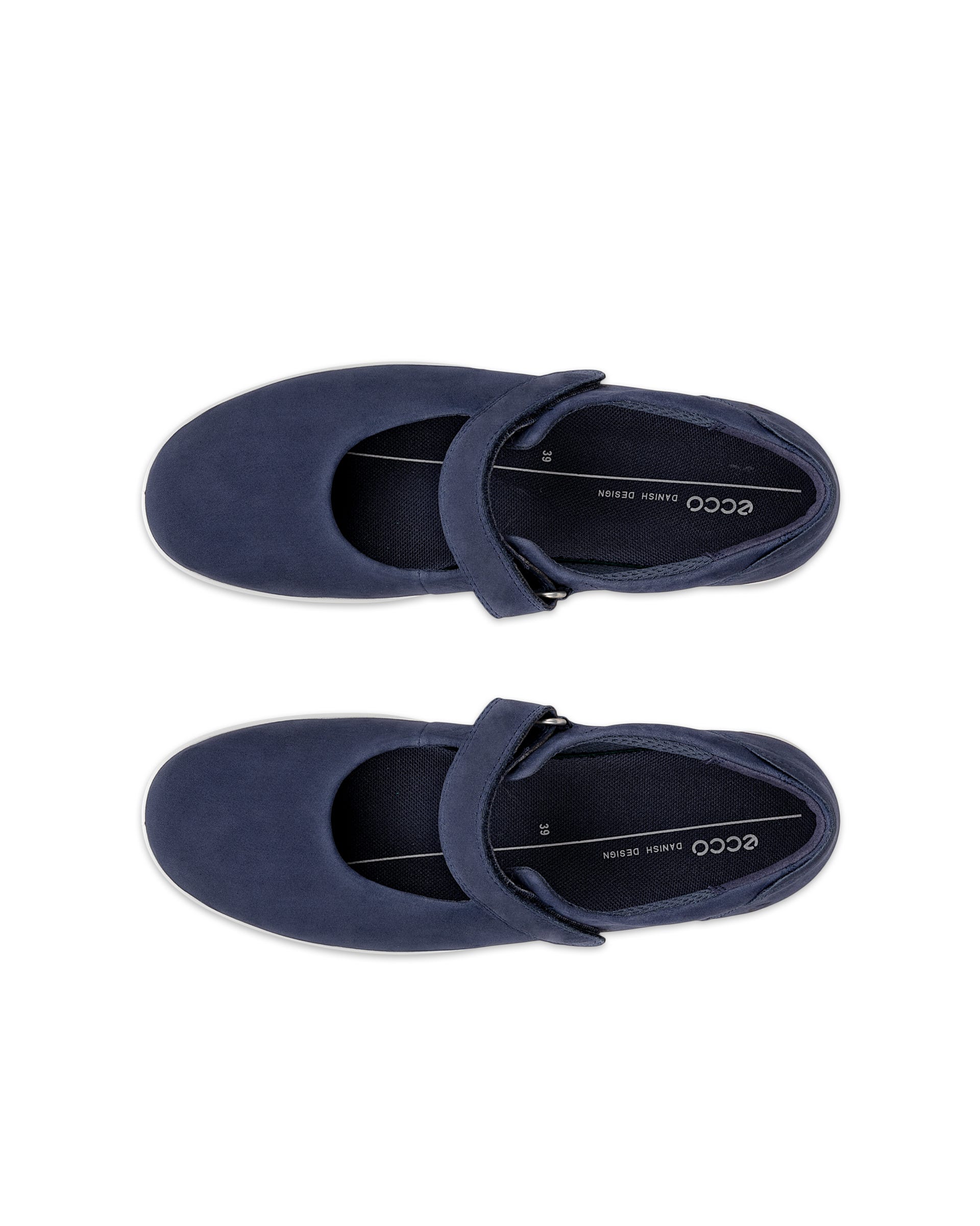 ECCO® SOFT 2.0 dame Mary Jane sko nubuk - Blå - Top left pair