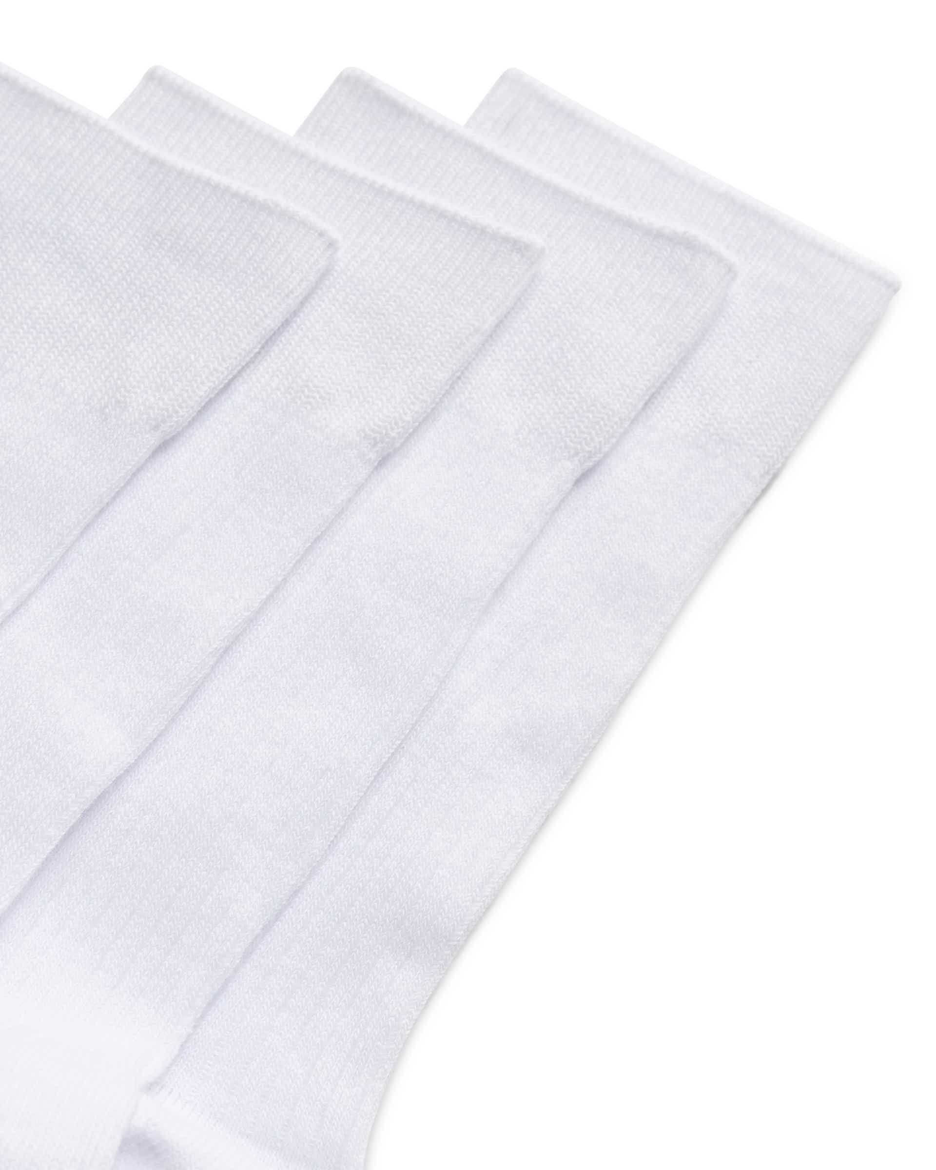 Unisex ECCO® CLASSIC RIB MID CUT-2 PAC Ribbed Mid-Cut Socks - White - Detail-1