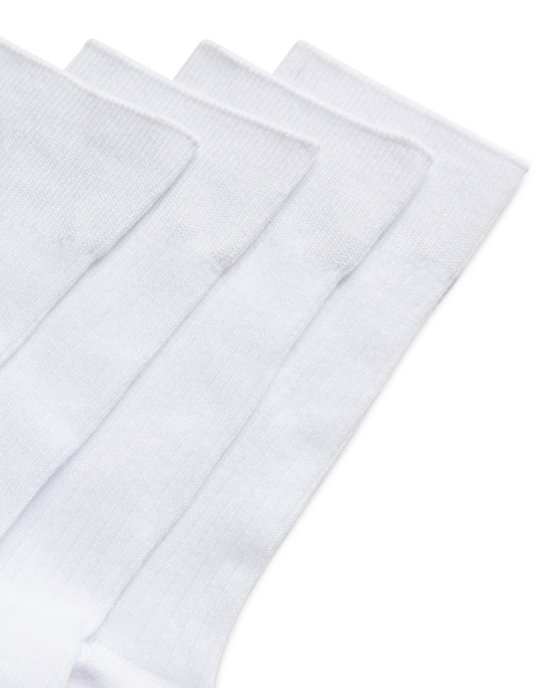 Unisex ECCO® CLASSIC RIB MID CUT-2 PAC Ribbed Mid-Cut Socks - White - Detail-1