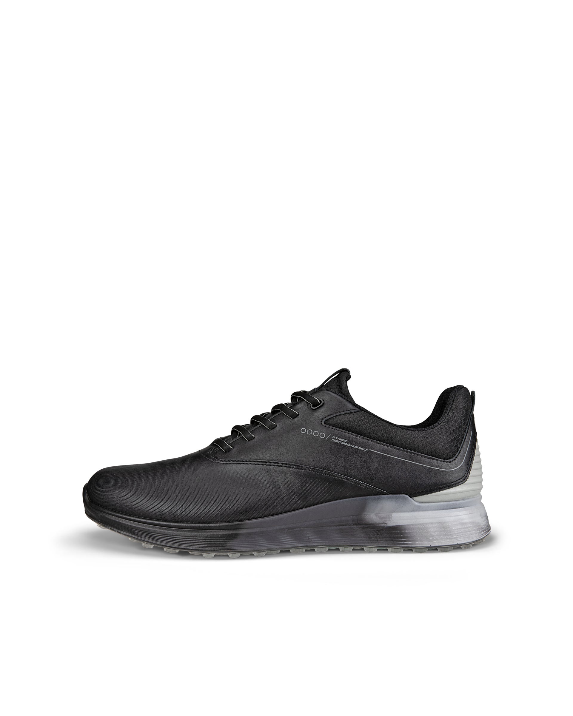 Men's ECCO® Golf S-Three Leather Waterproof Shoe - Black - Outside